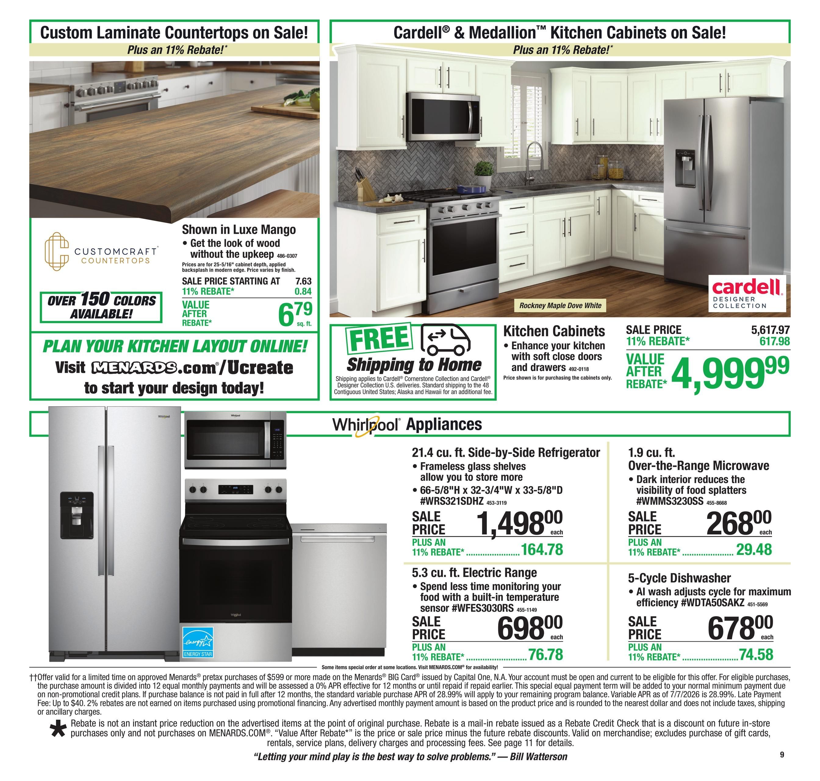 Menards (Bay City Area, MI) 11% Rebate Sale Weekly Ad August 5 - 17, 2026