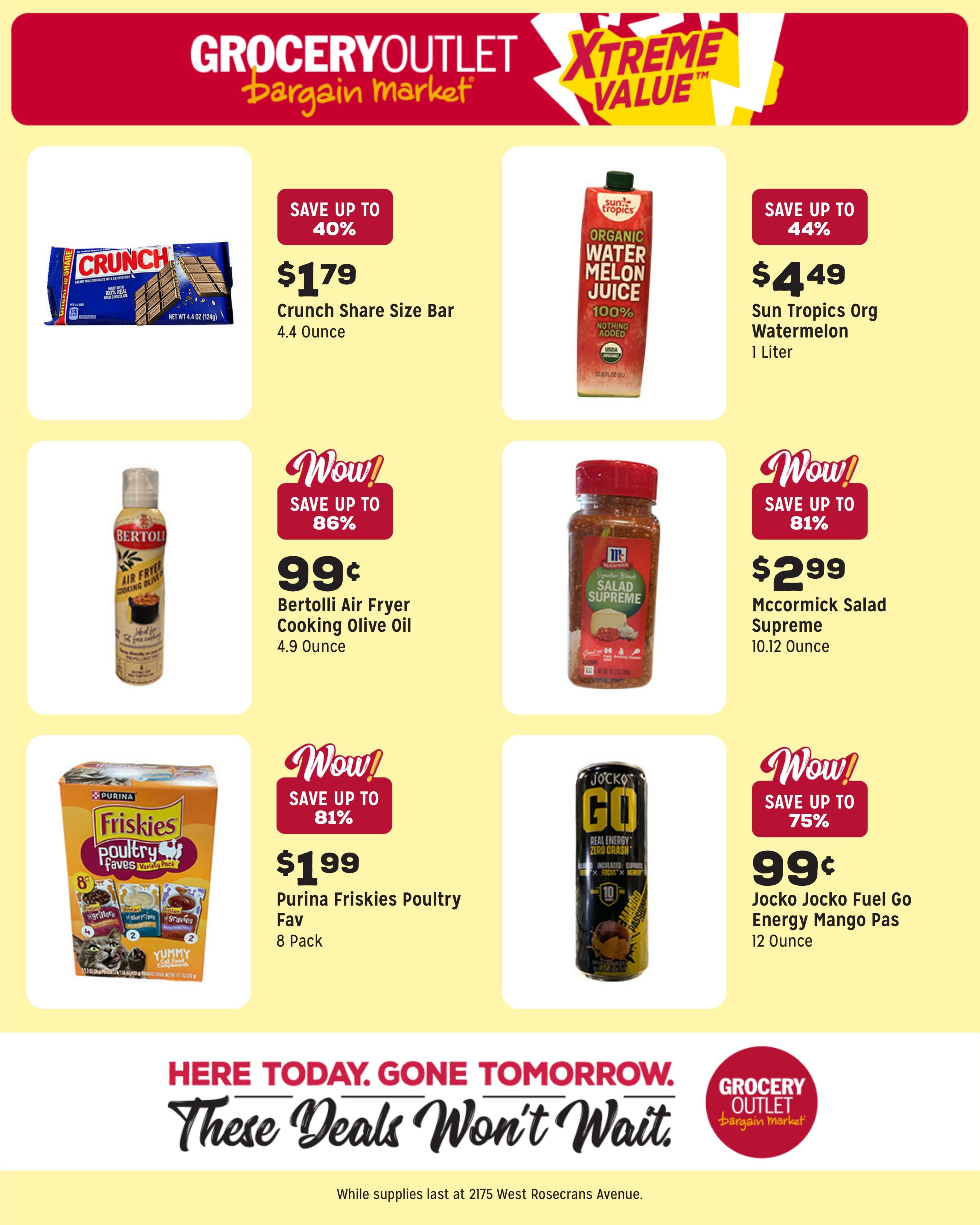 Grocery Outlet (Gardena Area, CA) Weekly Ad August 5 - 11, 2026