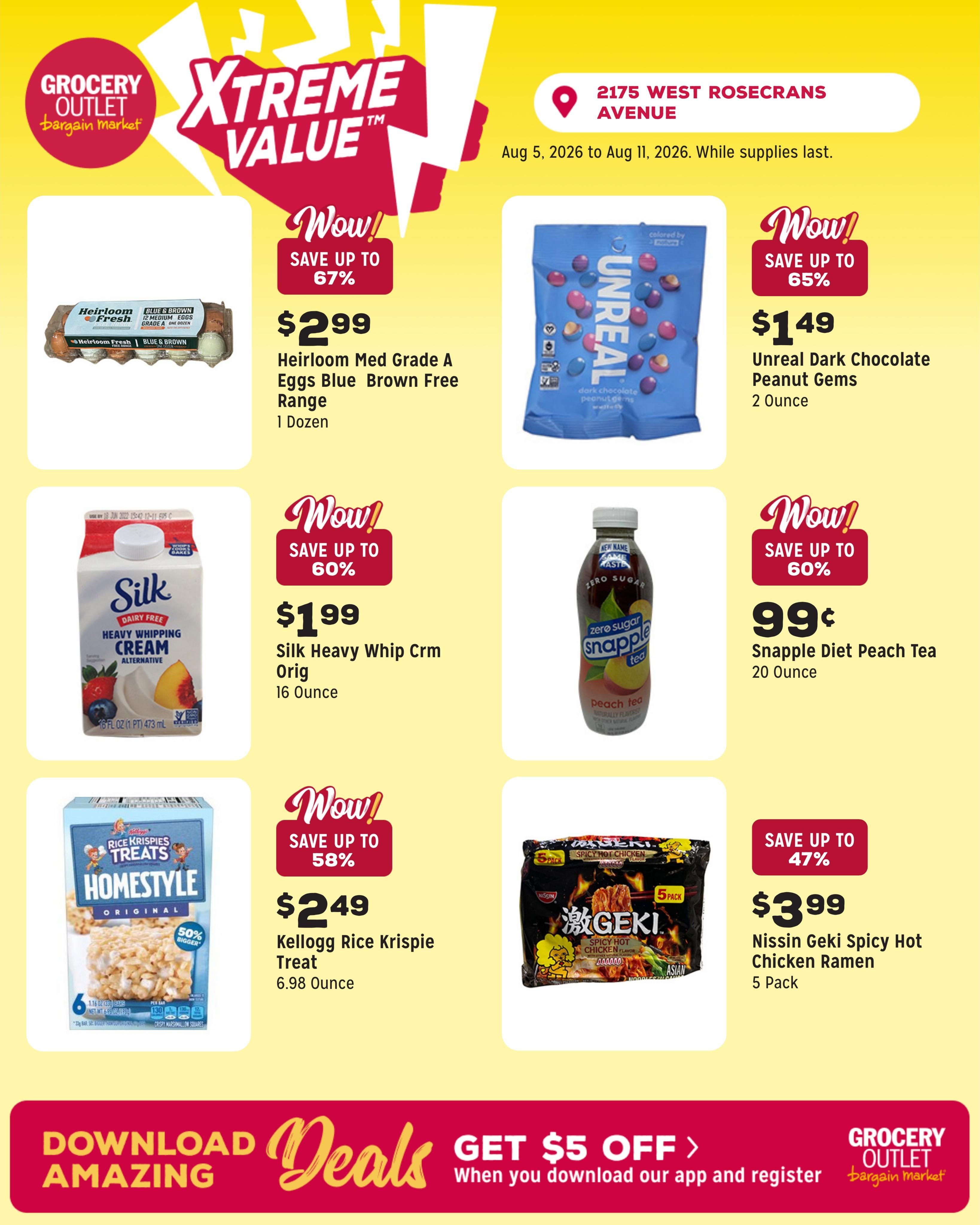 Grocery Outlet (Gardena Area, CA) Weekly Ad August 5 - 11, 2026