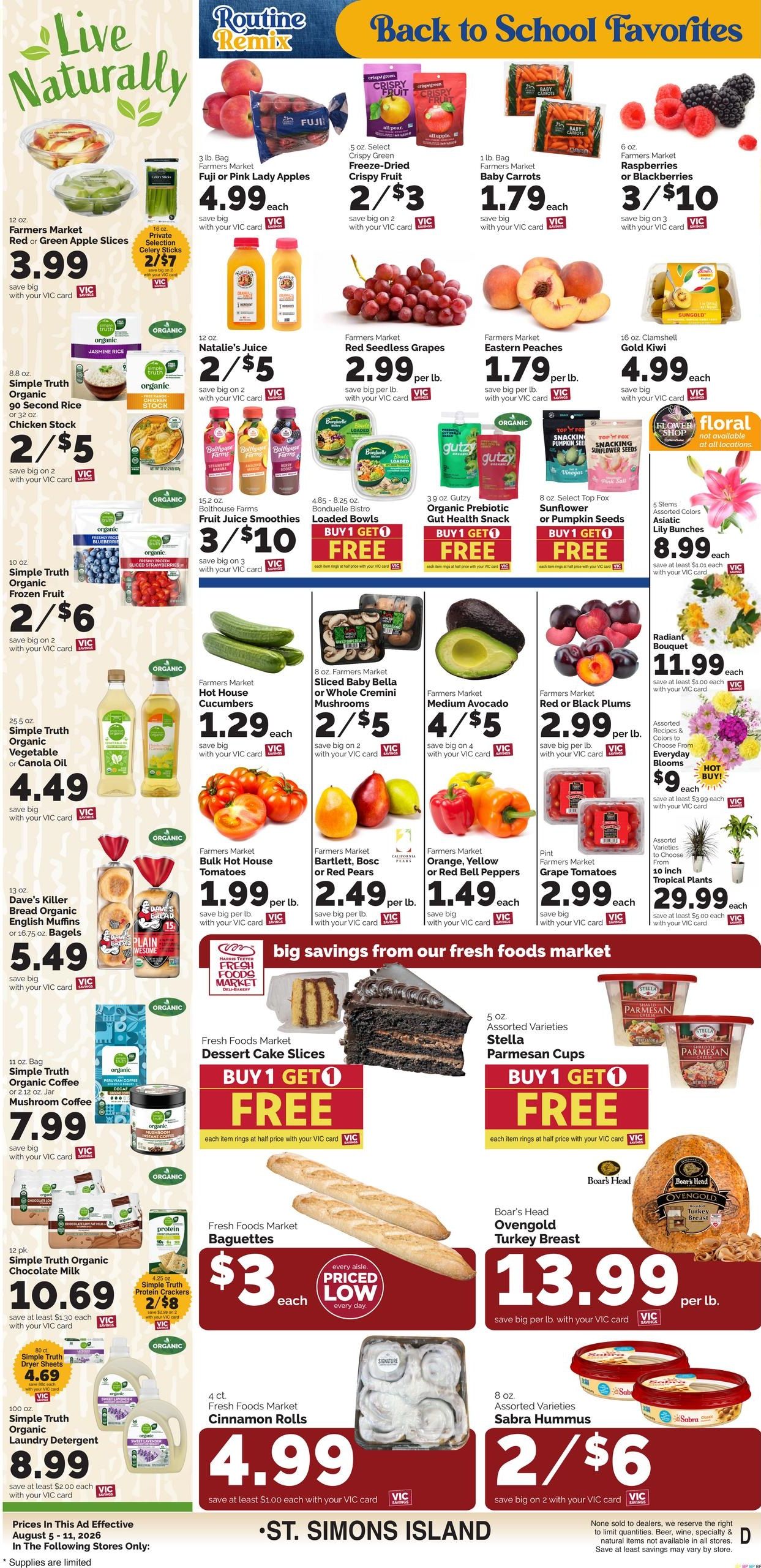 Harris Teeter (Saint Simons Island Area, GA) Weekly Ad August 5 - 11, 2026