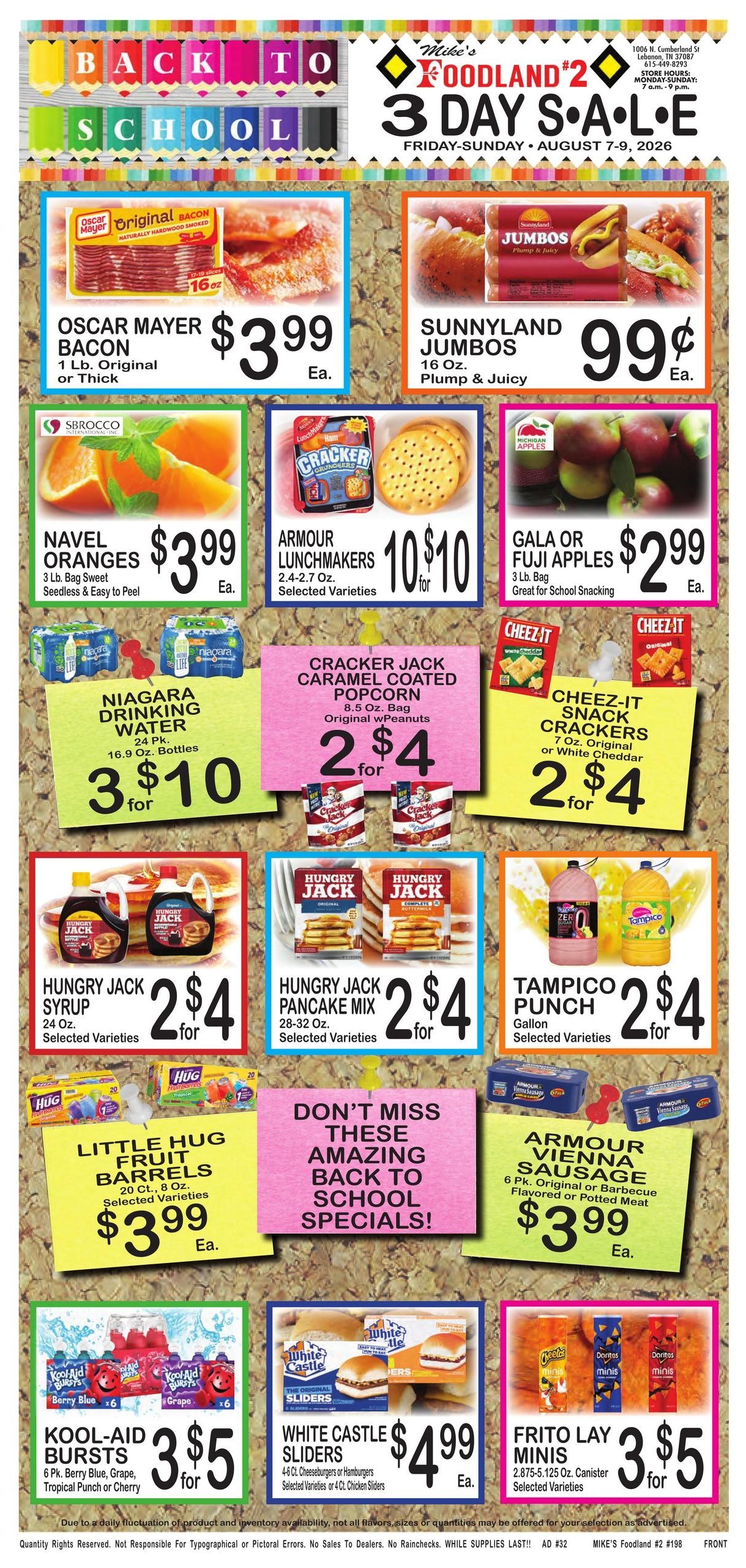 Mike's Foodland Weekly Ad August 5 - 11, 2026