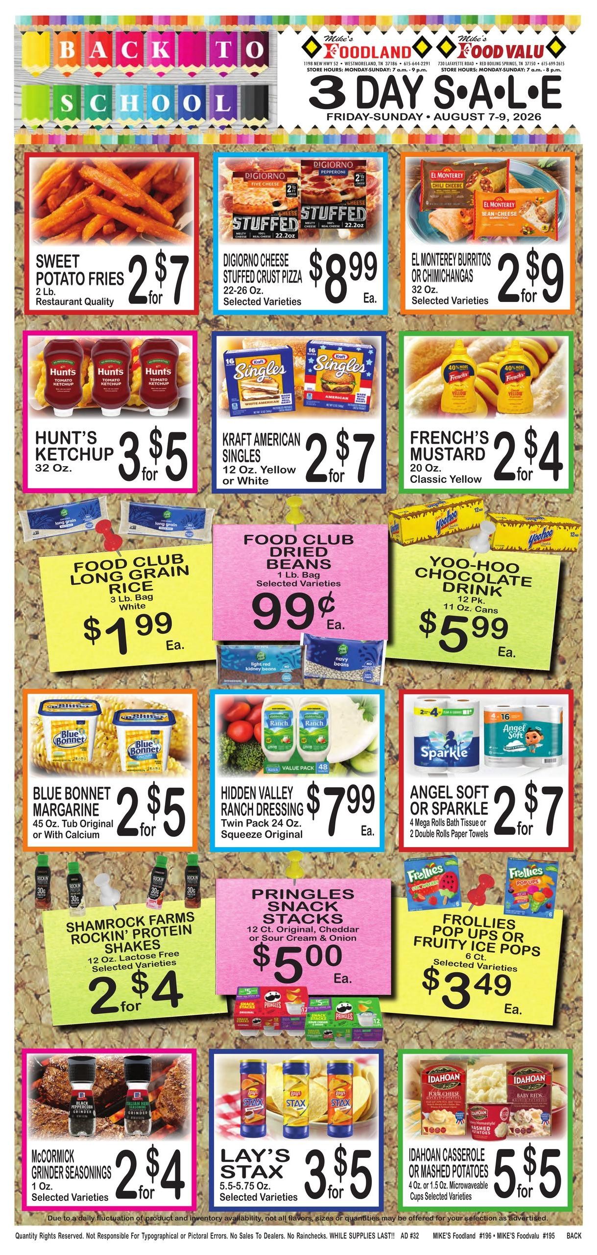 Mike's Foodland Weekly Ad August 5 - 11, 2026