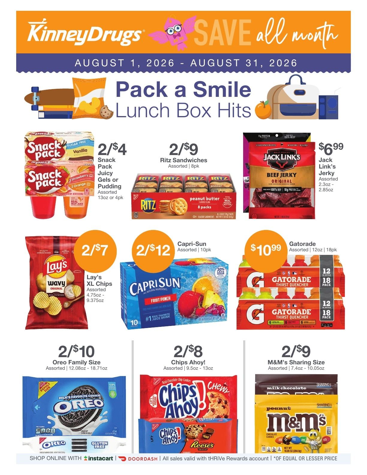 Kinney Drugs Thrive Weekly Ad August 1 - 31, 2026