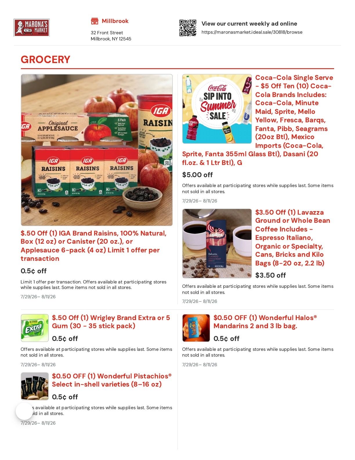 Marona's Market Weekly Ad July 29 - August 11, 2026