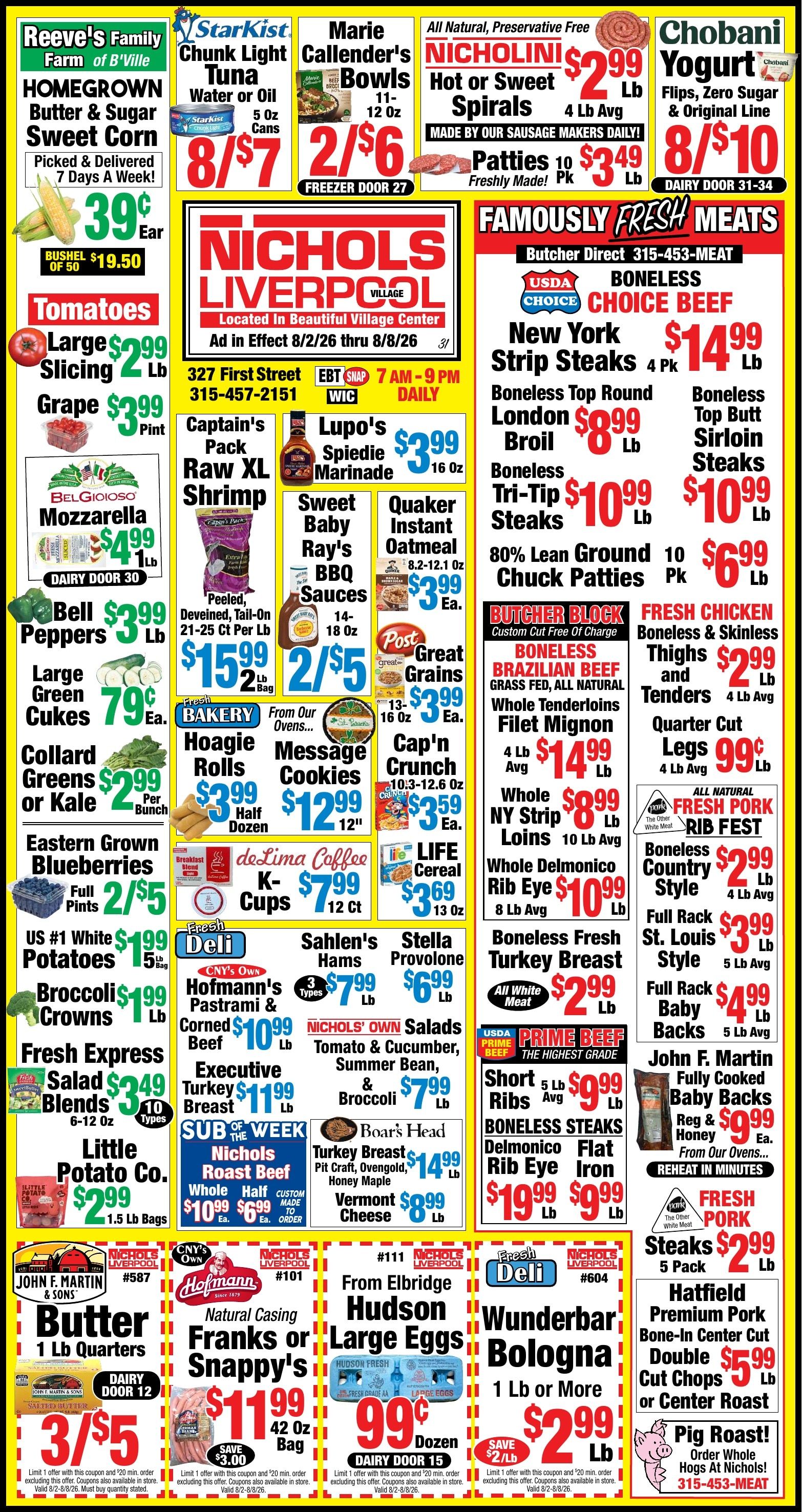 Nichols Fresh Market Weekly Ad August 2 - 8, 2026