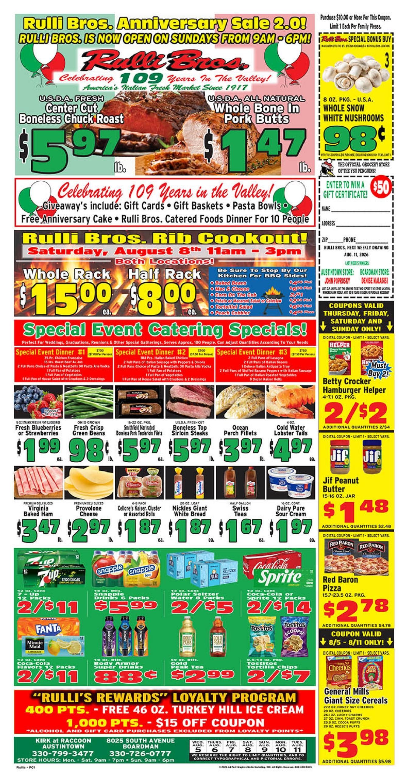 Rulli Brothers (East Liverpool–Chester Area, OH–WV) Weekly Ad August 5 - 11, 2026