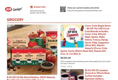Tri-Town IGA Express Weekly Ad July 29 - August 11, 2026
