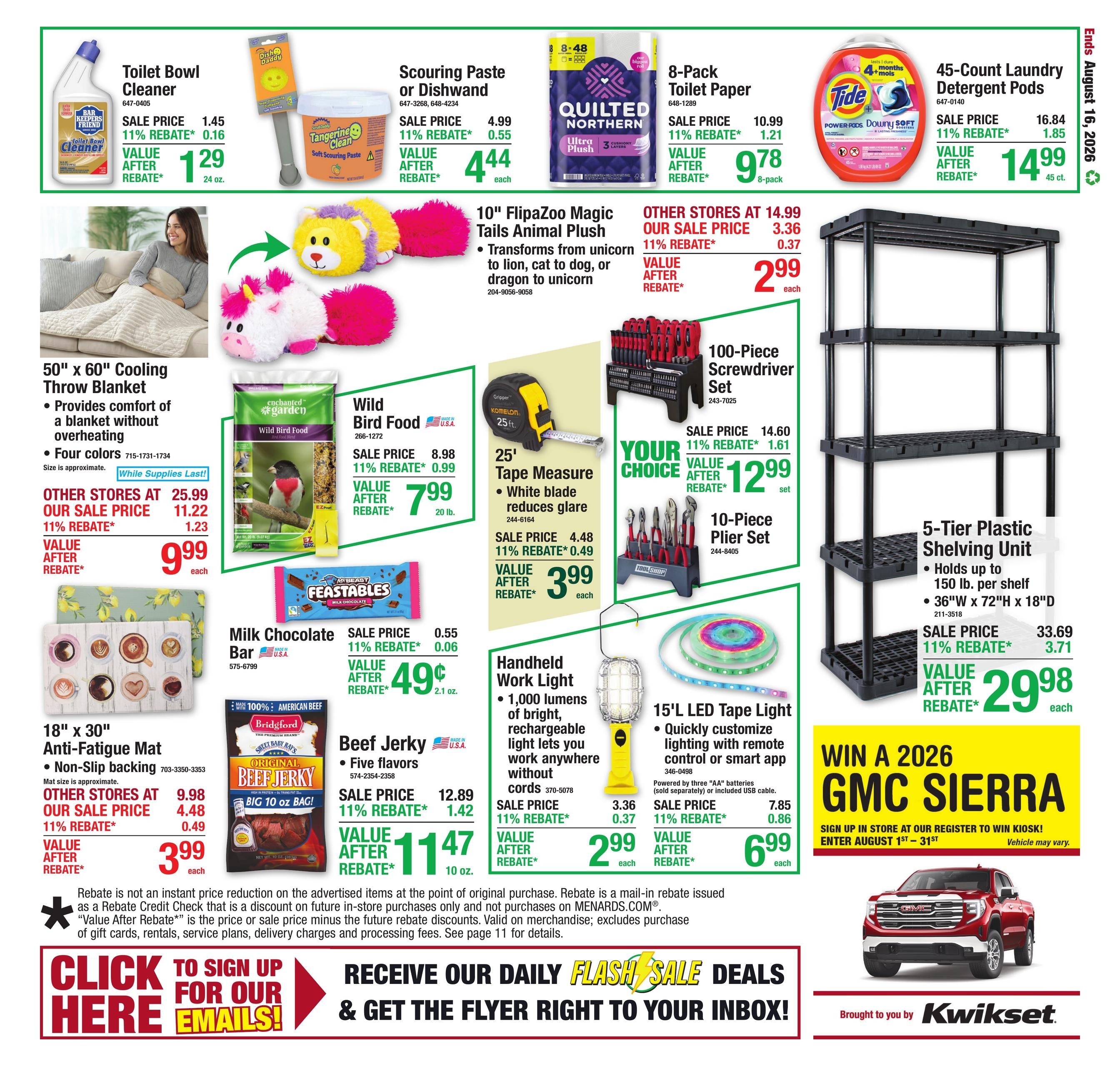 Menards (Adamsville Area, OH) 11% Rebate Sale Weekly Ad August 6 - 17, 2026