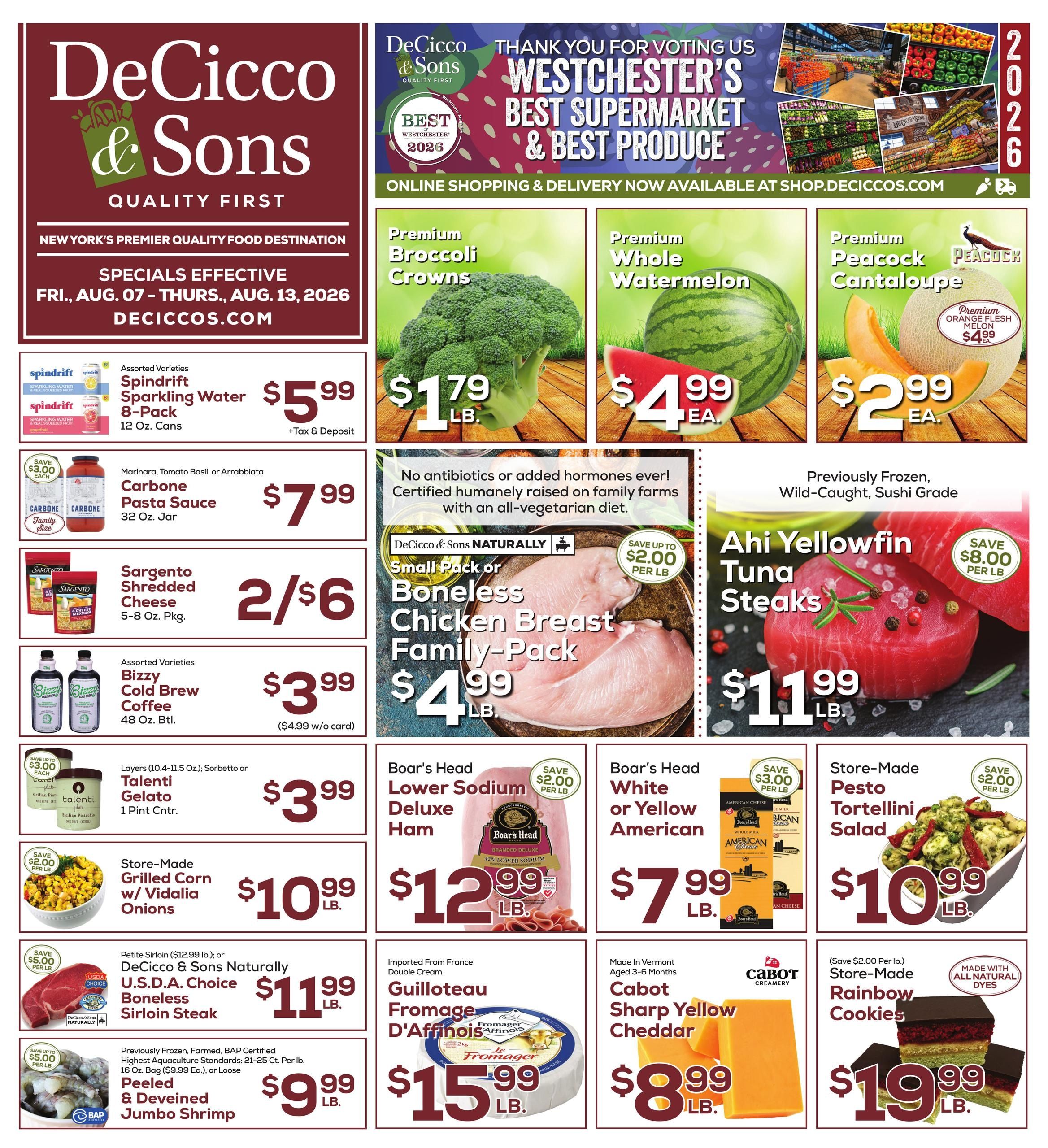 DeCicco & Sons Weekly Ad August 7 - 13, 2026