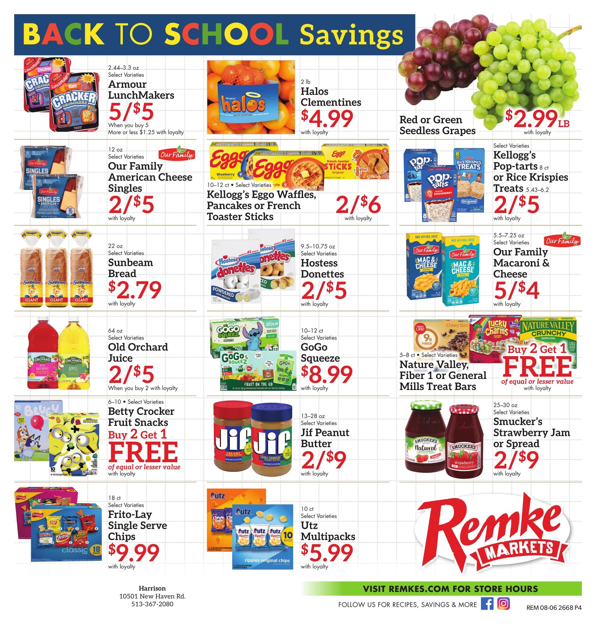 Remke Markets (Aurora–Moores Hill Area, IN–OH) Weekly Ad August 6 - 12, 2026