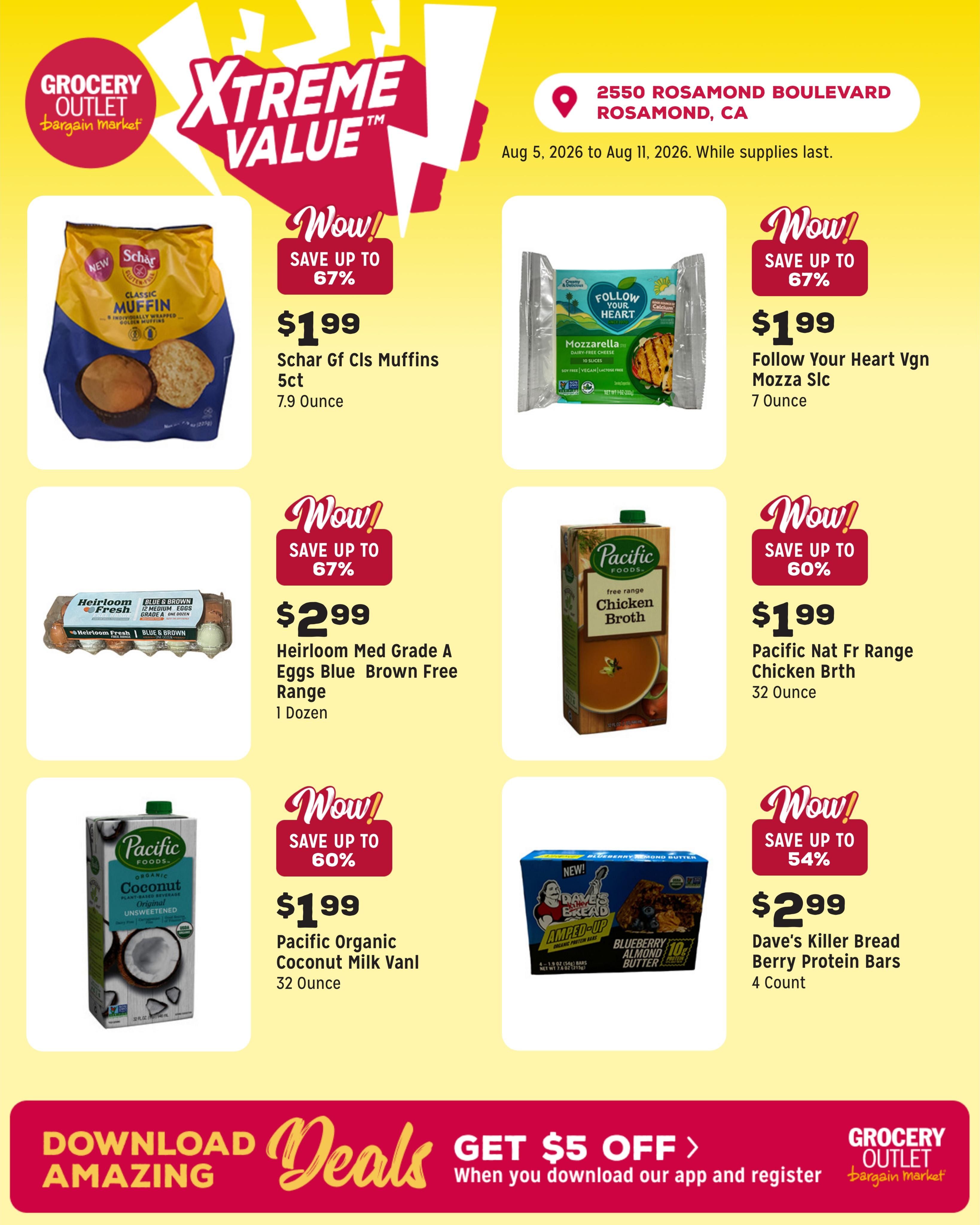 Grocery Outlet (Lancaster–Palmdale Area, CA) Weekly Ad August 5 - 11, 2026