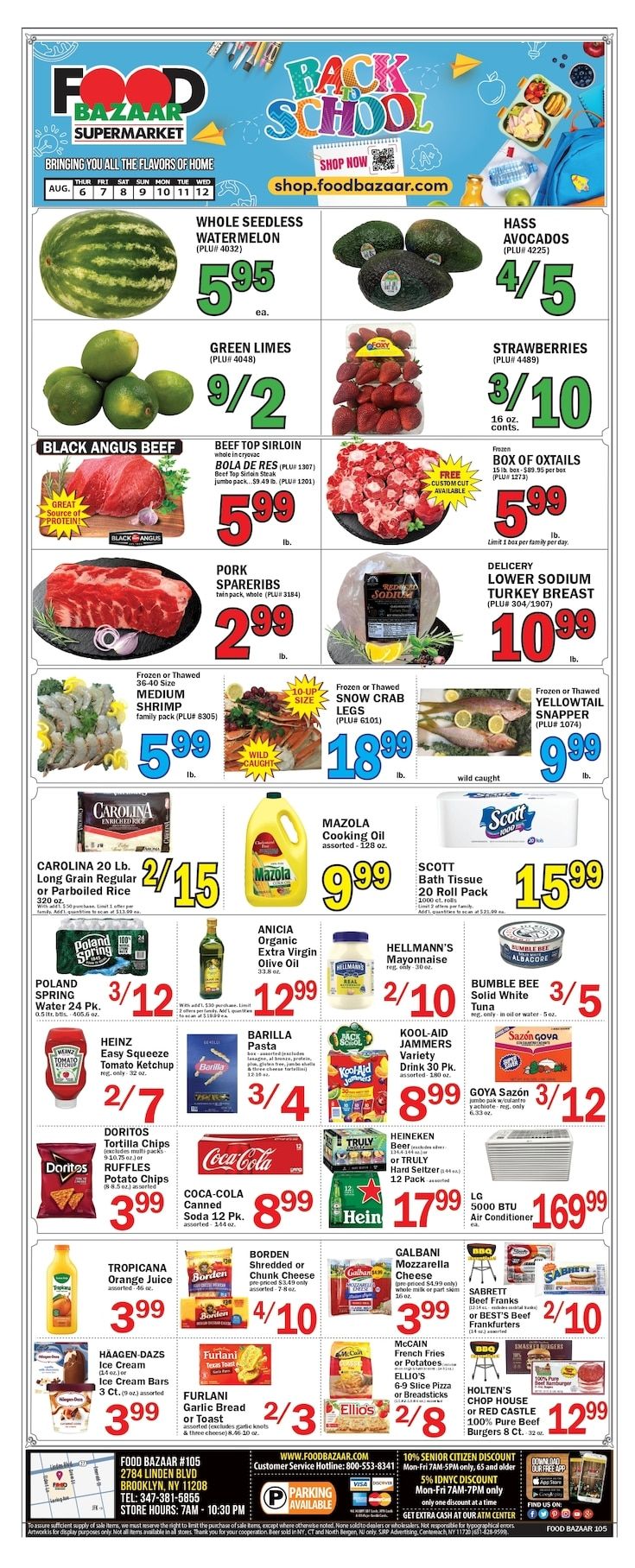 Food Bazaar (2784 Linden Blvd., Brooklyn, NY) Weekly Ad August 6 - 12, 2026