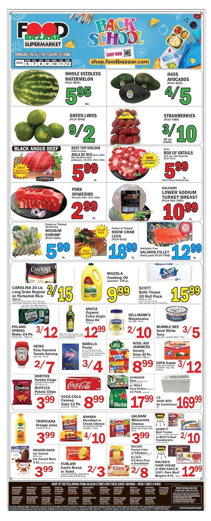 Food Bazaar (Connecticut, New Jersey, New York) Weekly Ad August 6 - 12, 2026