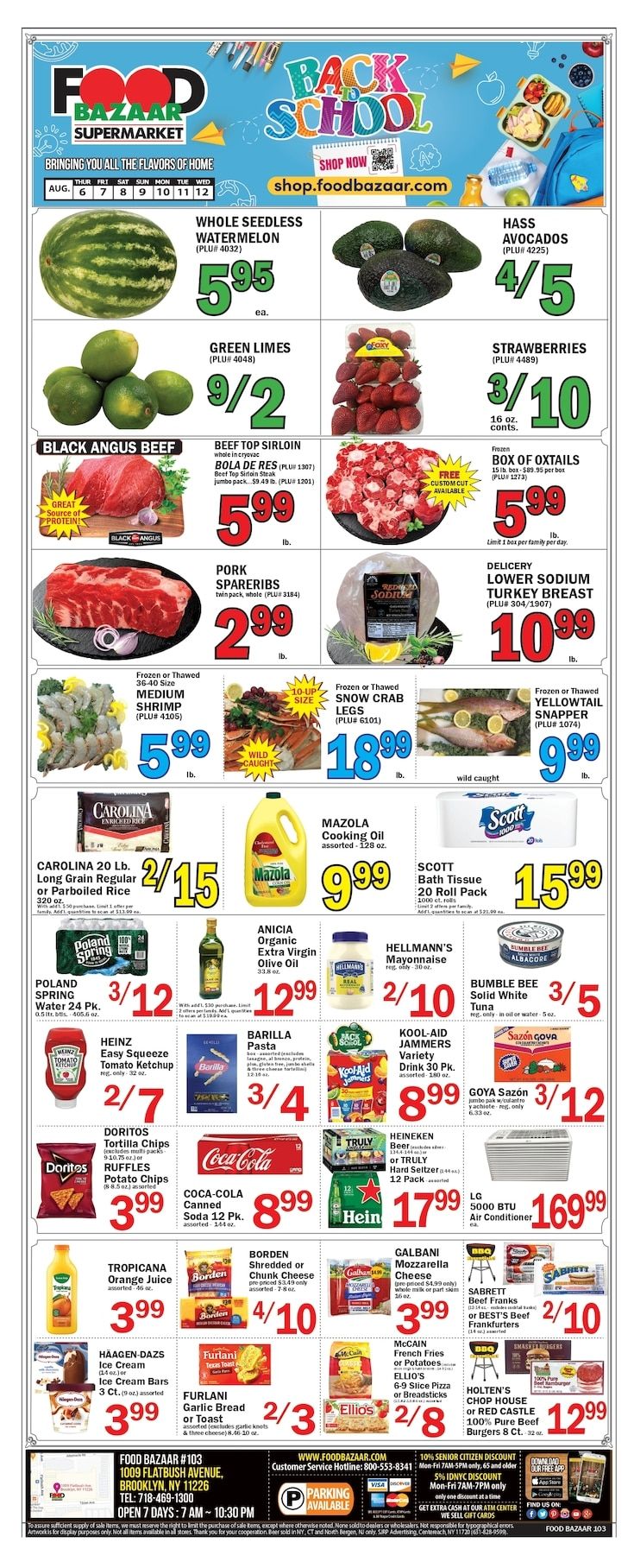 Food Bazaar (Flatbush, NY) Weekly Ad August 6 - 12, 2026
