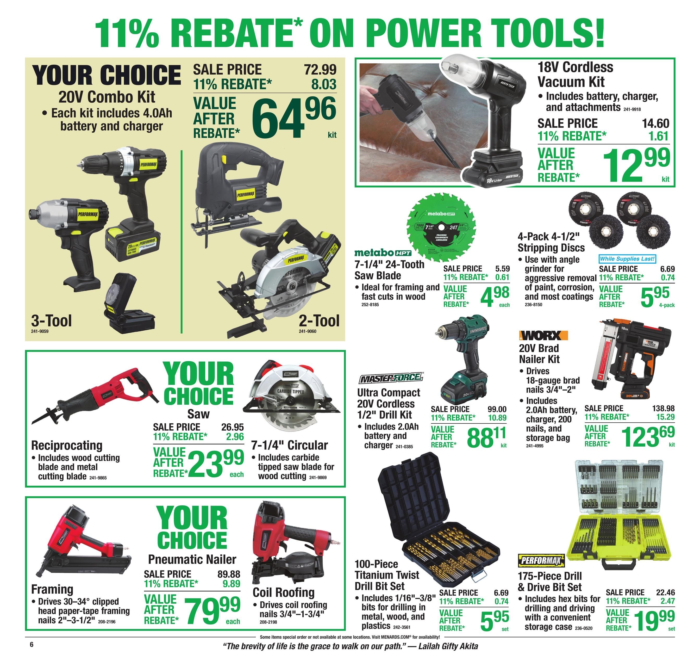 Menards (Cedar Falls Area, IA) 11% Rebate Sale Weekly Ad August 6 - 17, 2026