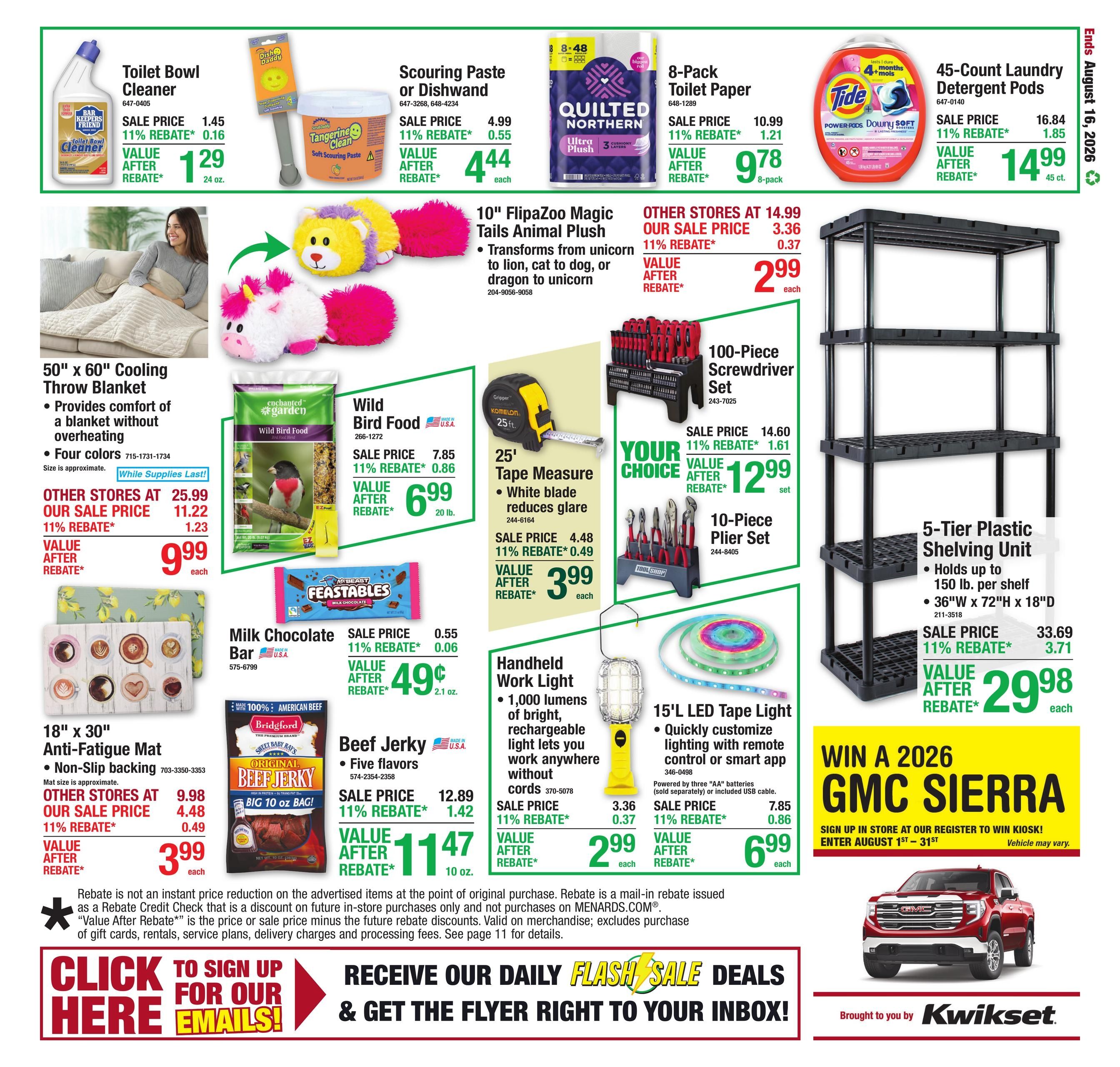 Menards (Cedar Falls Area, IA) 11% Rebate Sale Weekly Ad August 6 - 17, 2026