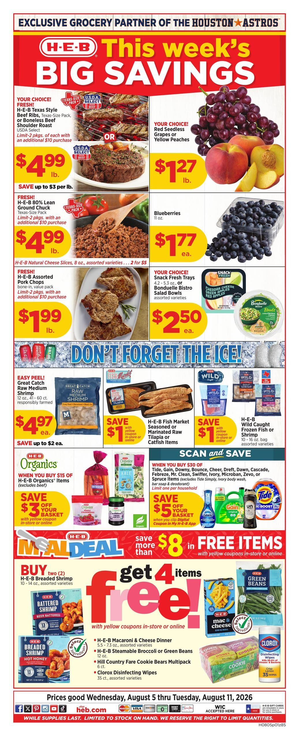 H-E-B (Dequincy Area, LA) Weekly Ad August 5 - 11, 2026