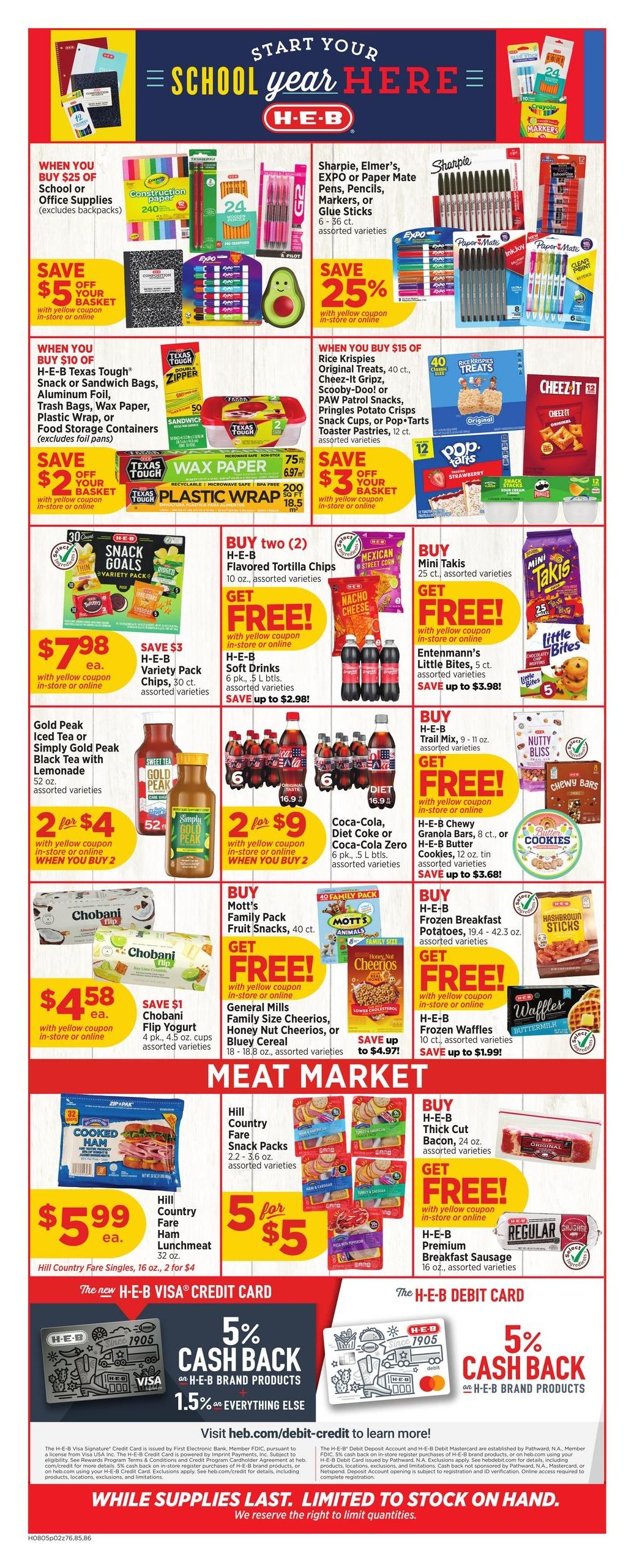 H-E-B (Dequincy Area, LA) Weekly Ad August 5 - 11, 2026