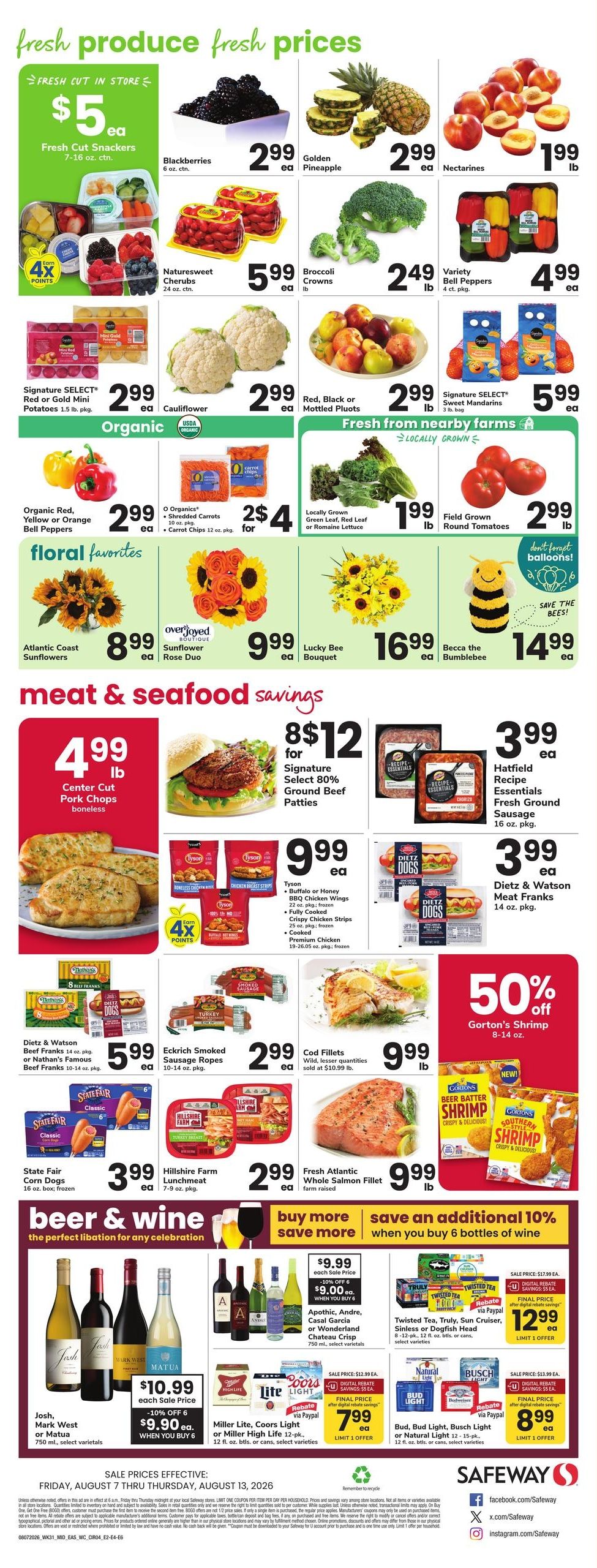 Safeway (Lignum–Goldvein Area, VA) Weekly Ad August 7 - 13, 2026