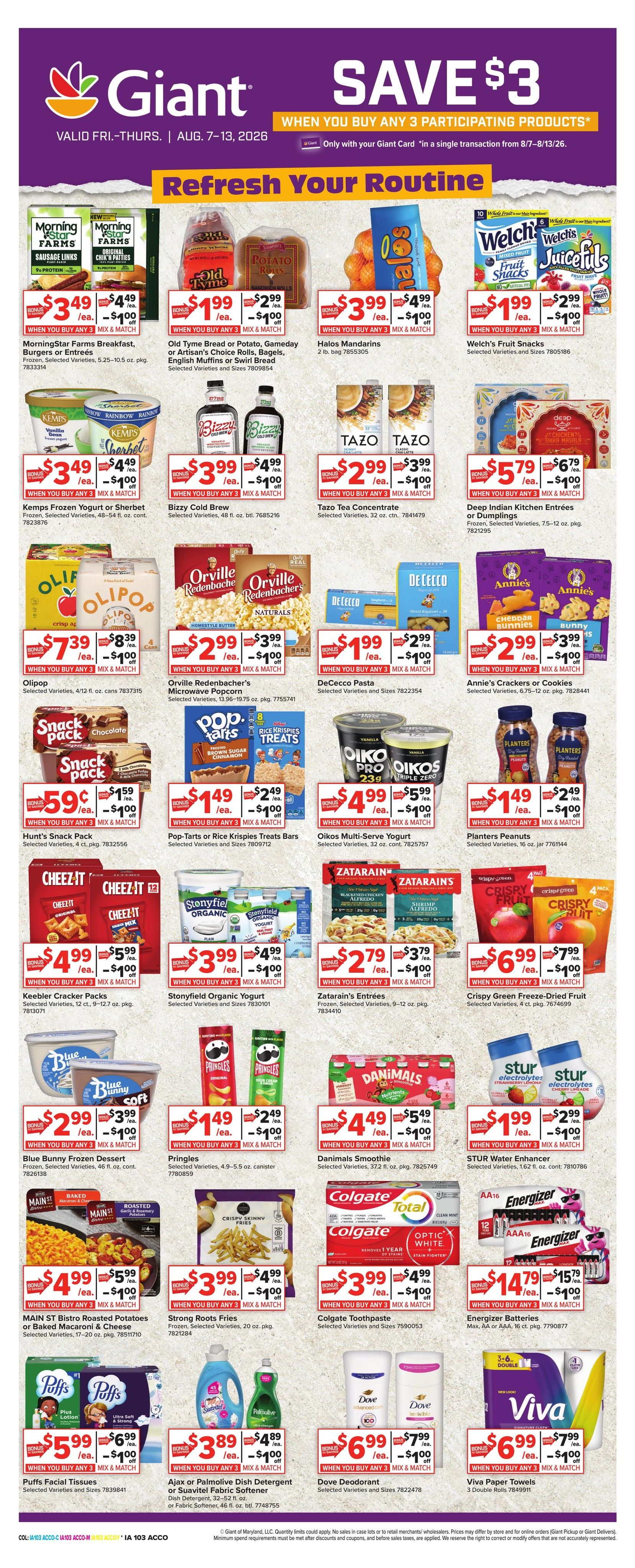 Giant Food (VA, WV) Weekly Ad August 7 - 13, 2026