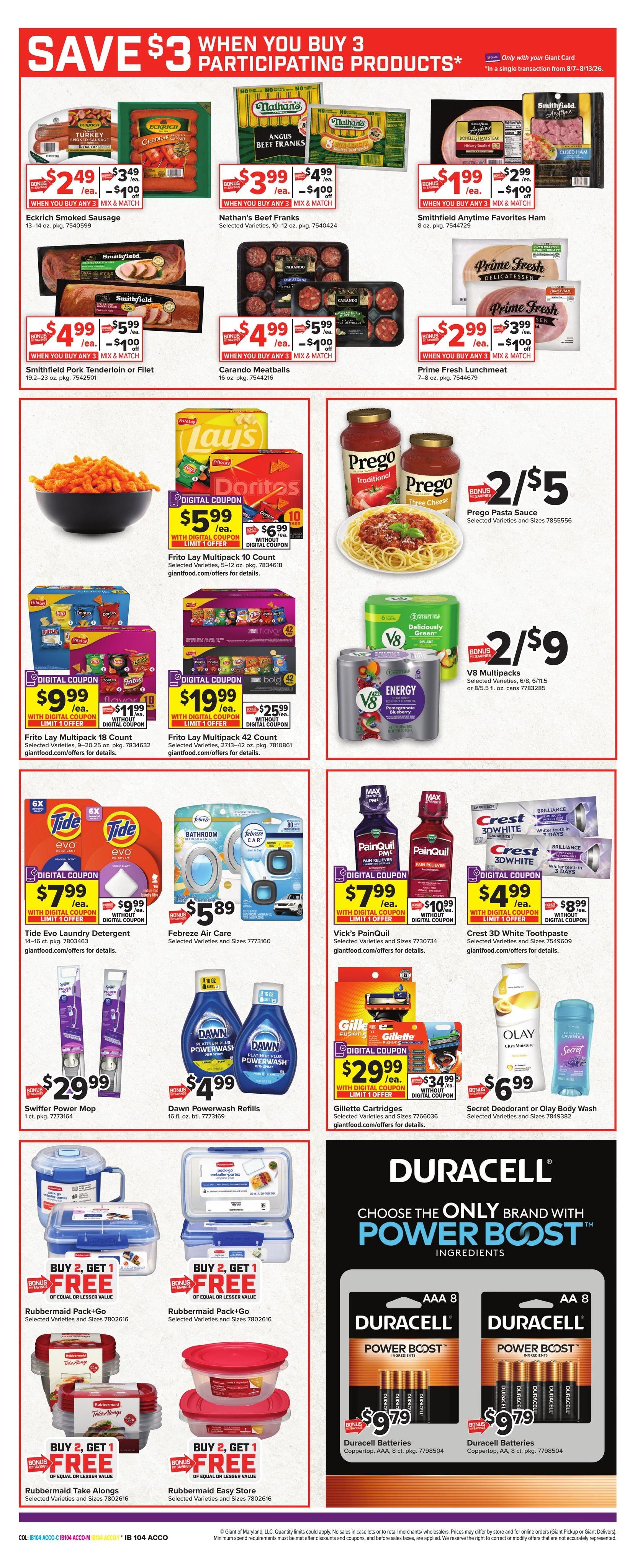 Giant Food (VA, WV) Weekly Ad August 7 - 13, 2026