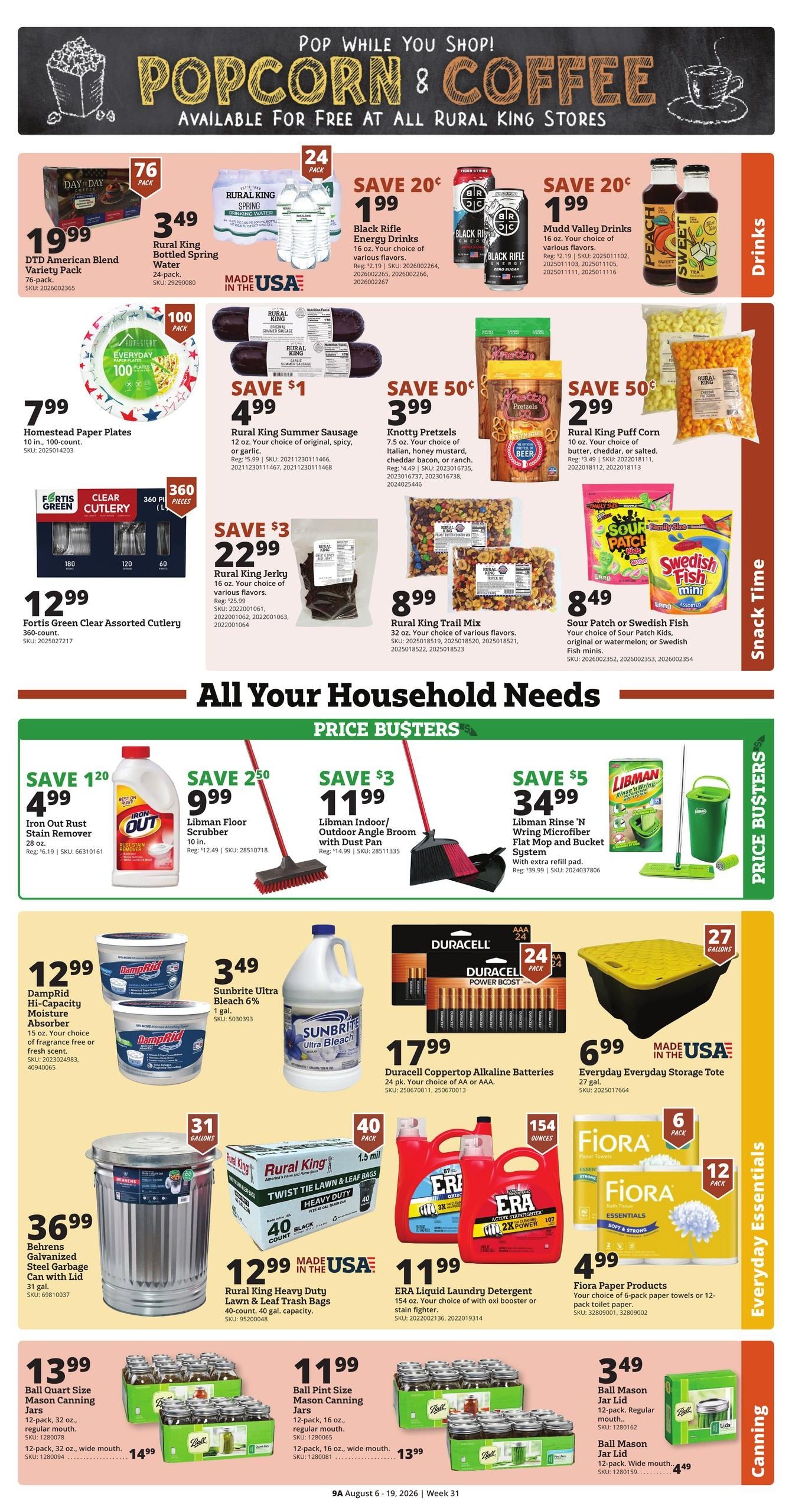 Rural King (Aurora Area, IL) Weekly Ad August 6 - 19, 2026