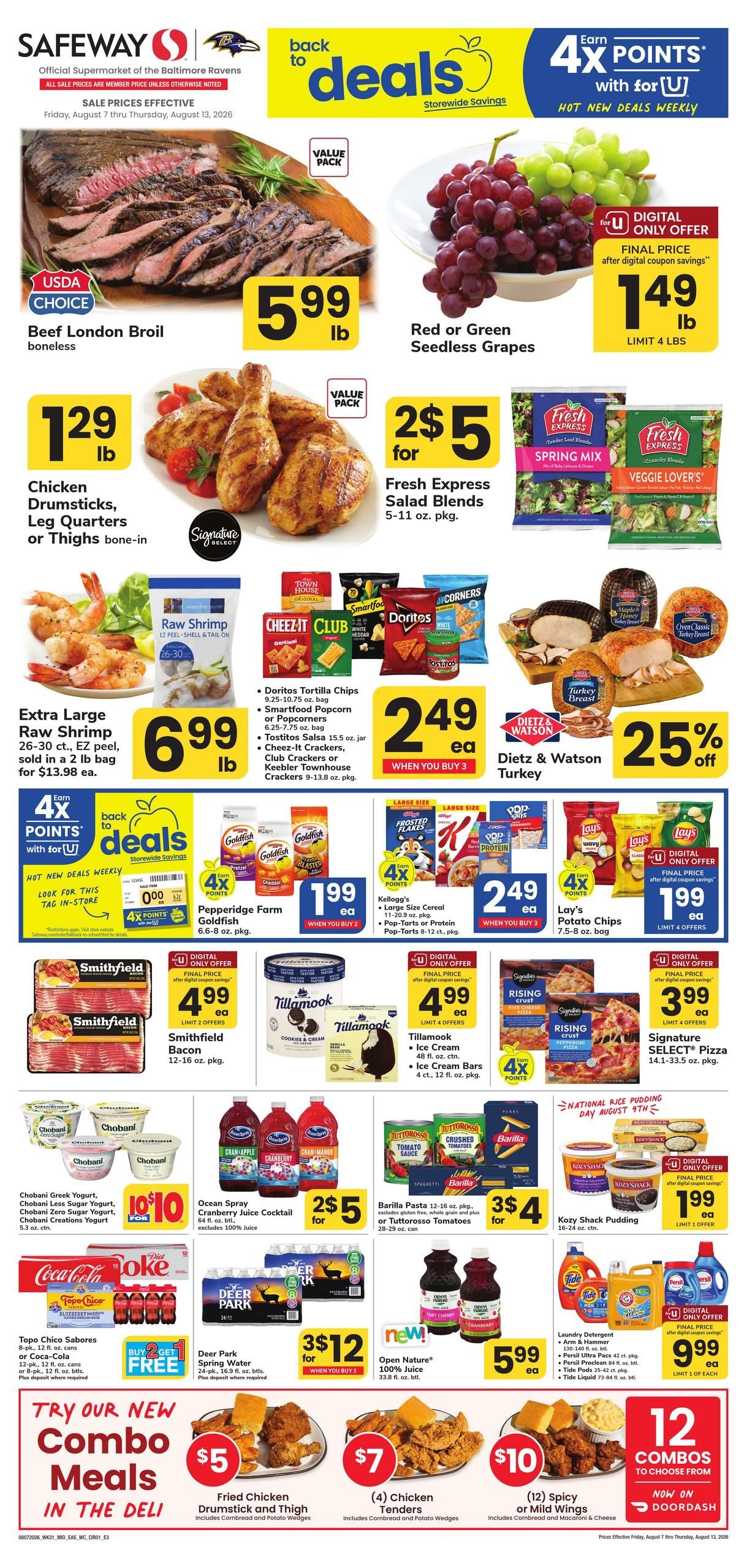 Safeway (Dover–Bethany Beach Area, DE–MD) Weekly Ad August 7 - 13, 2026