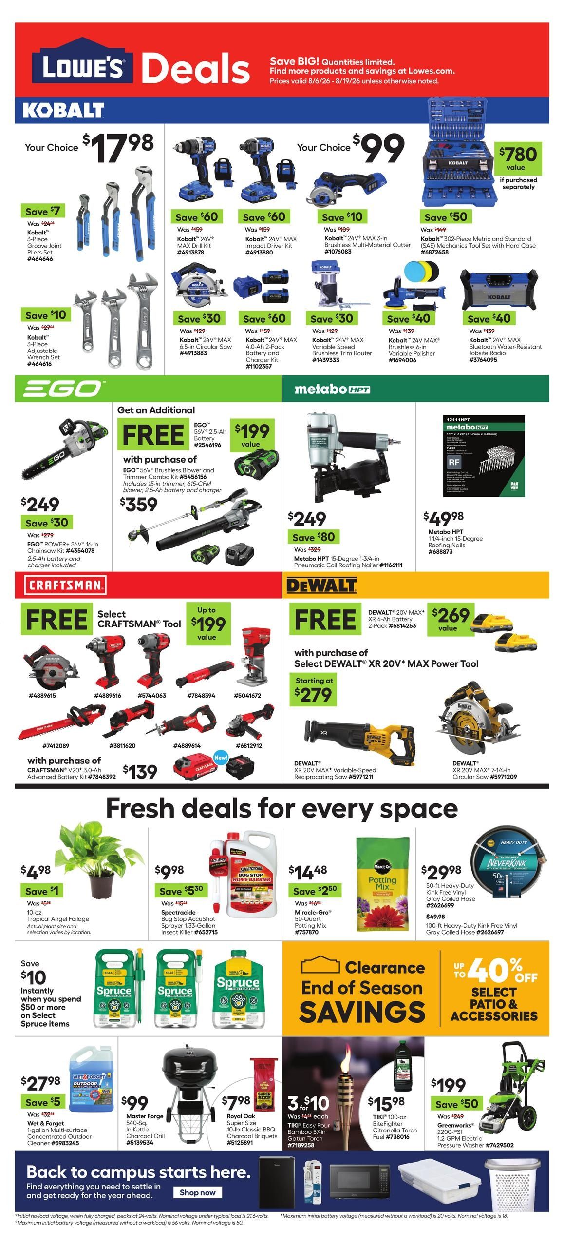 Lowe's (WA) Weekly Ad August 6 - 19, 2026