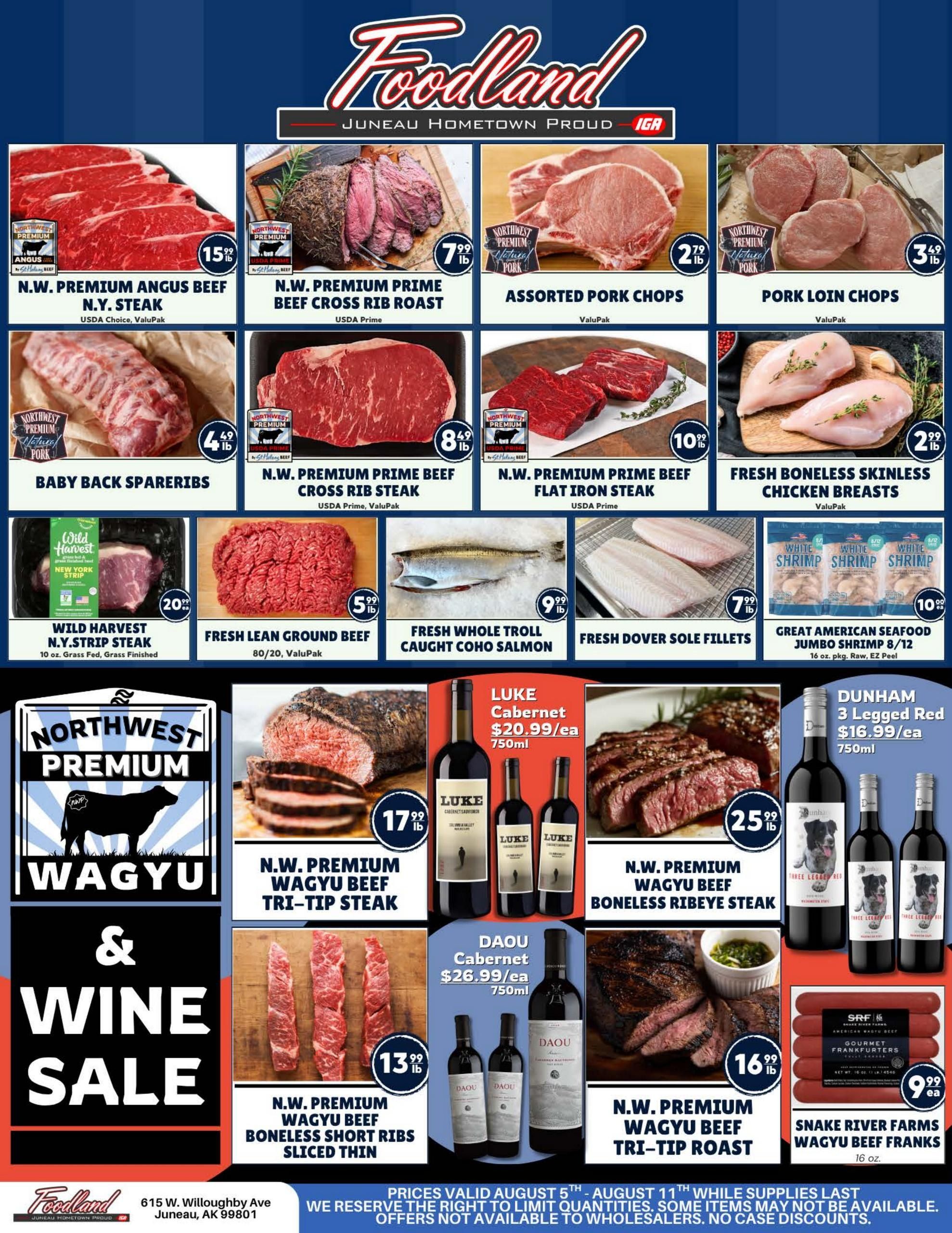 Juneau Foodland IGA Weekly Ad August 5 - 11, 2026