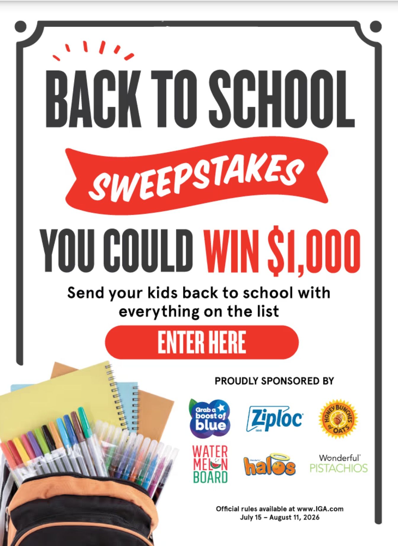 East Hampton IGA Back to School Weekly Ad July 15 - August 11, 2026