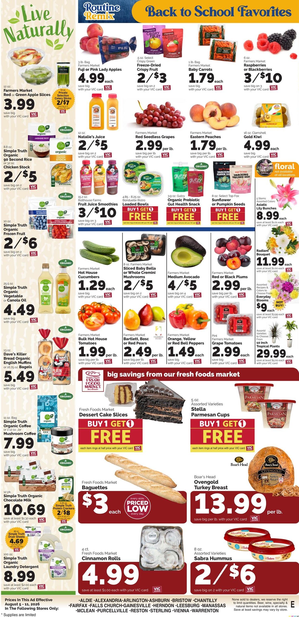 Harris Teeter (Alexandria–Oxon Hill Area, MD–VA) Weekly Ad August 5 - 11, 2026