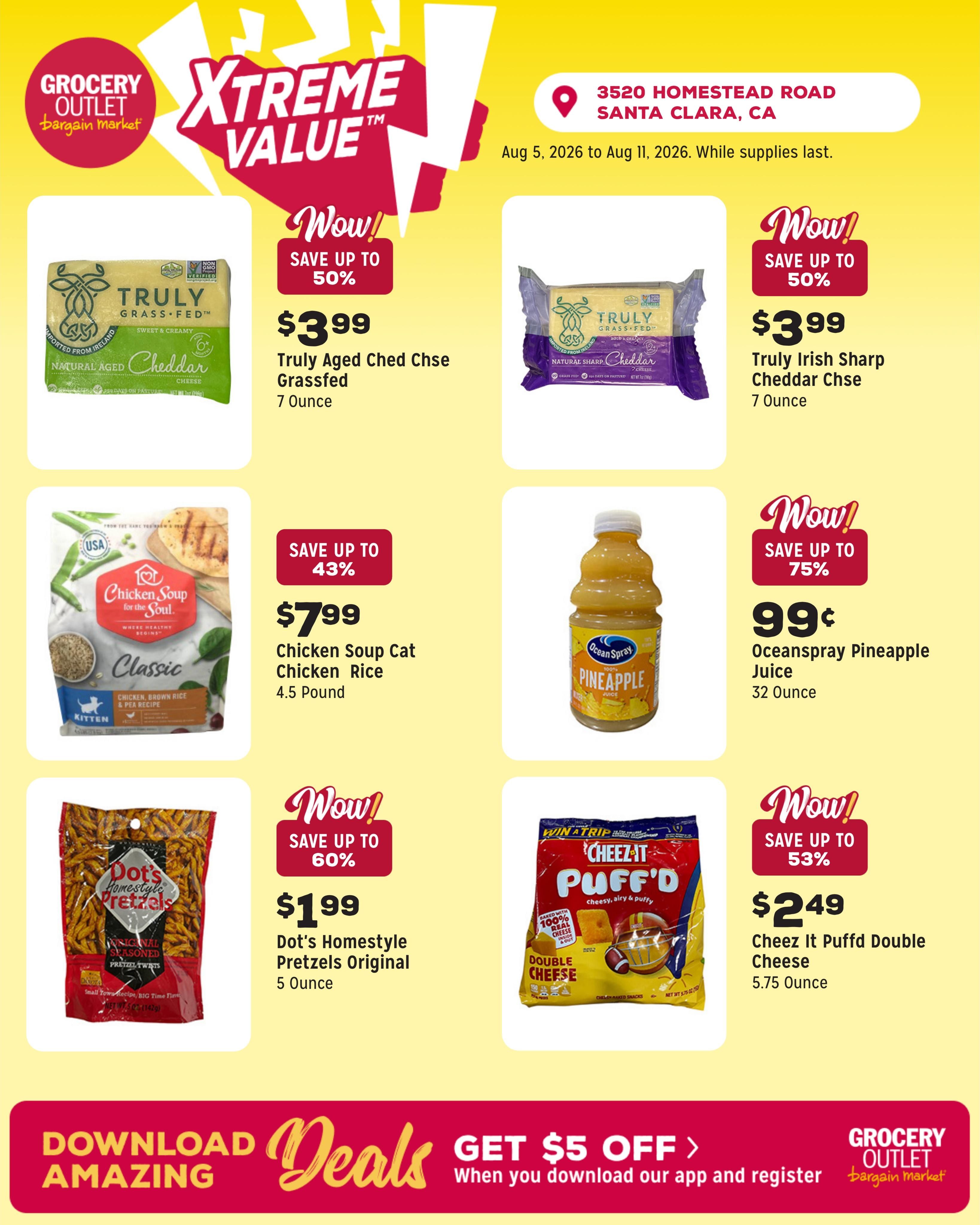 Grocery Outlet (Santa Clara–Cupertino Area, CA) Weekly Ad August 5 - 11, 2026