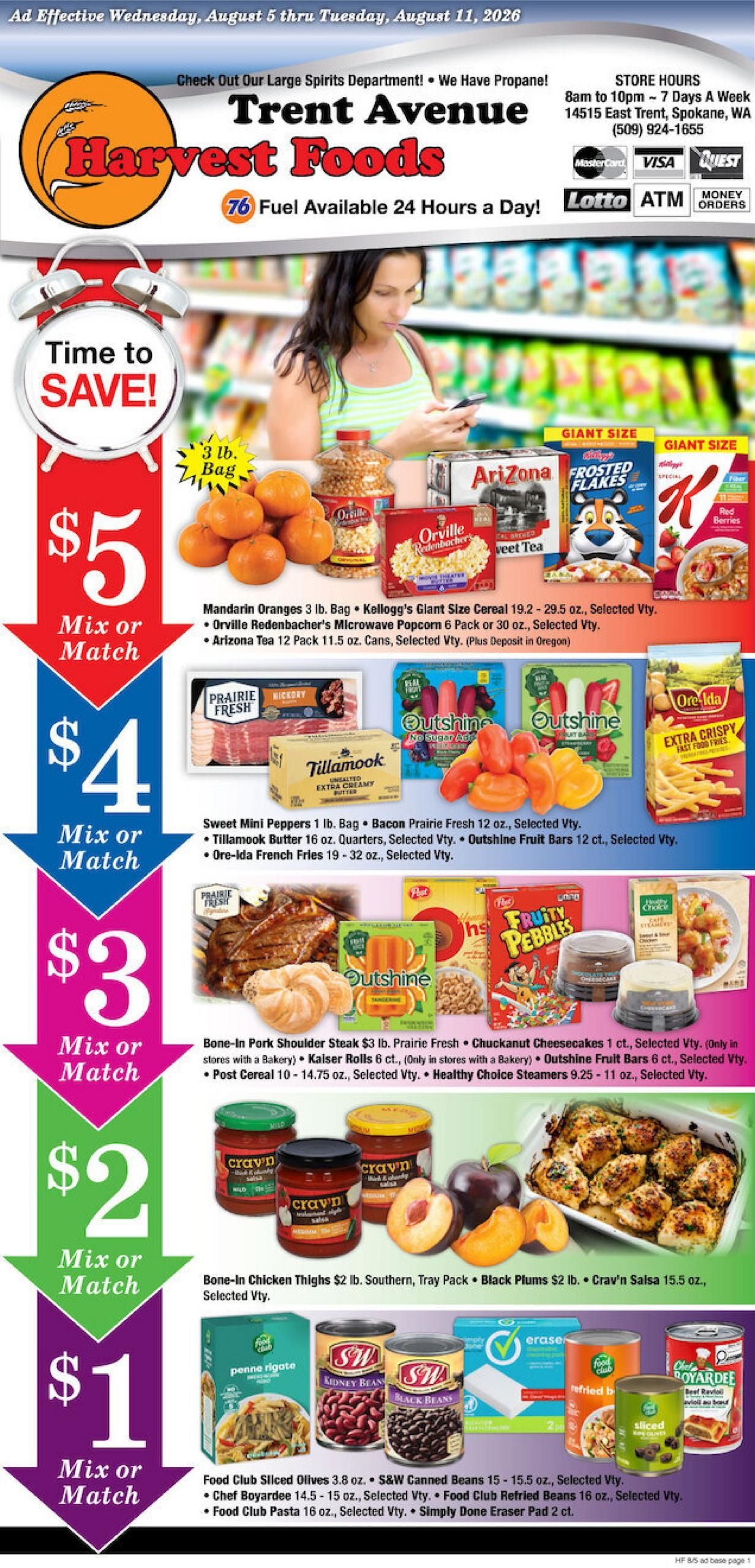 Harvest Foods (Spokane Valley–Colbert Area, WA) Weekly Ad August 5 - 11, 2026