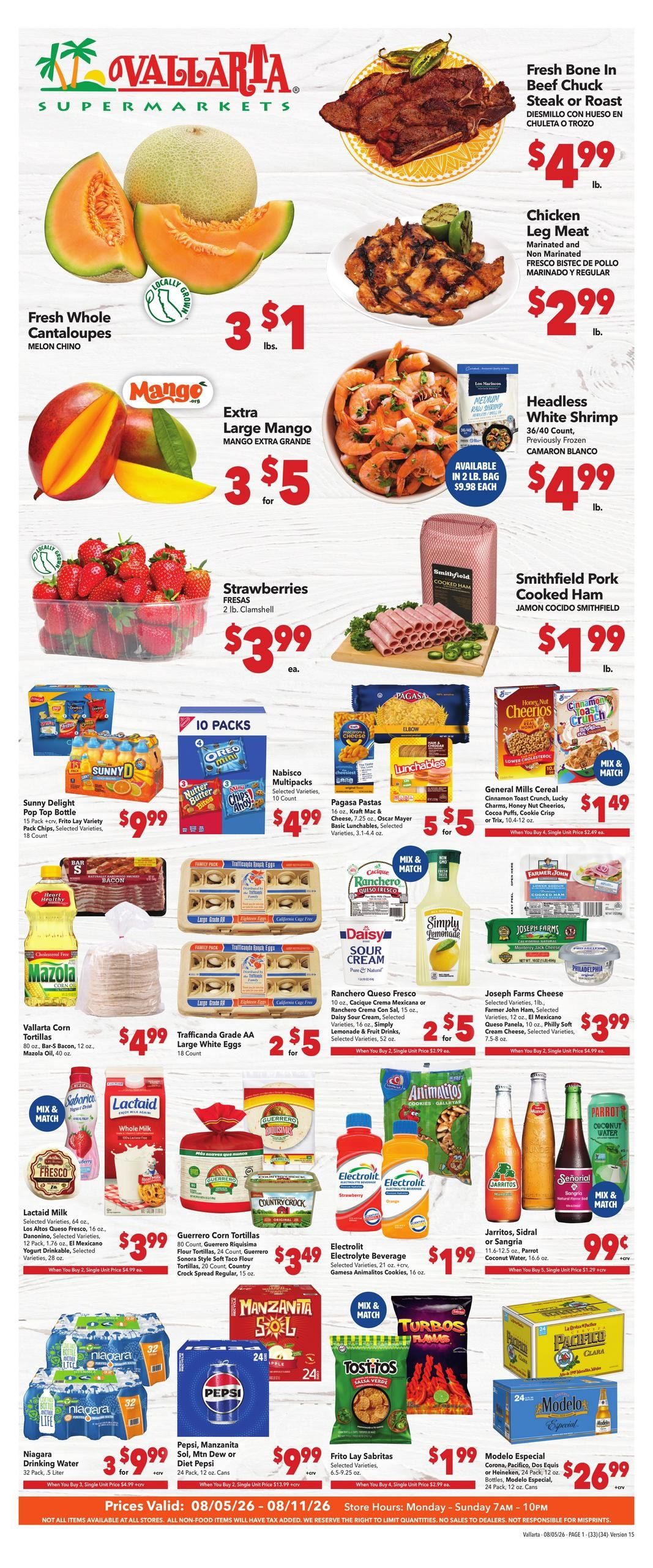 Vallarta Supermarkets (Visalia Area, CA) Grocery Savings Weekly Ad August 5 - 11, 2026
