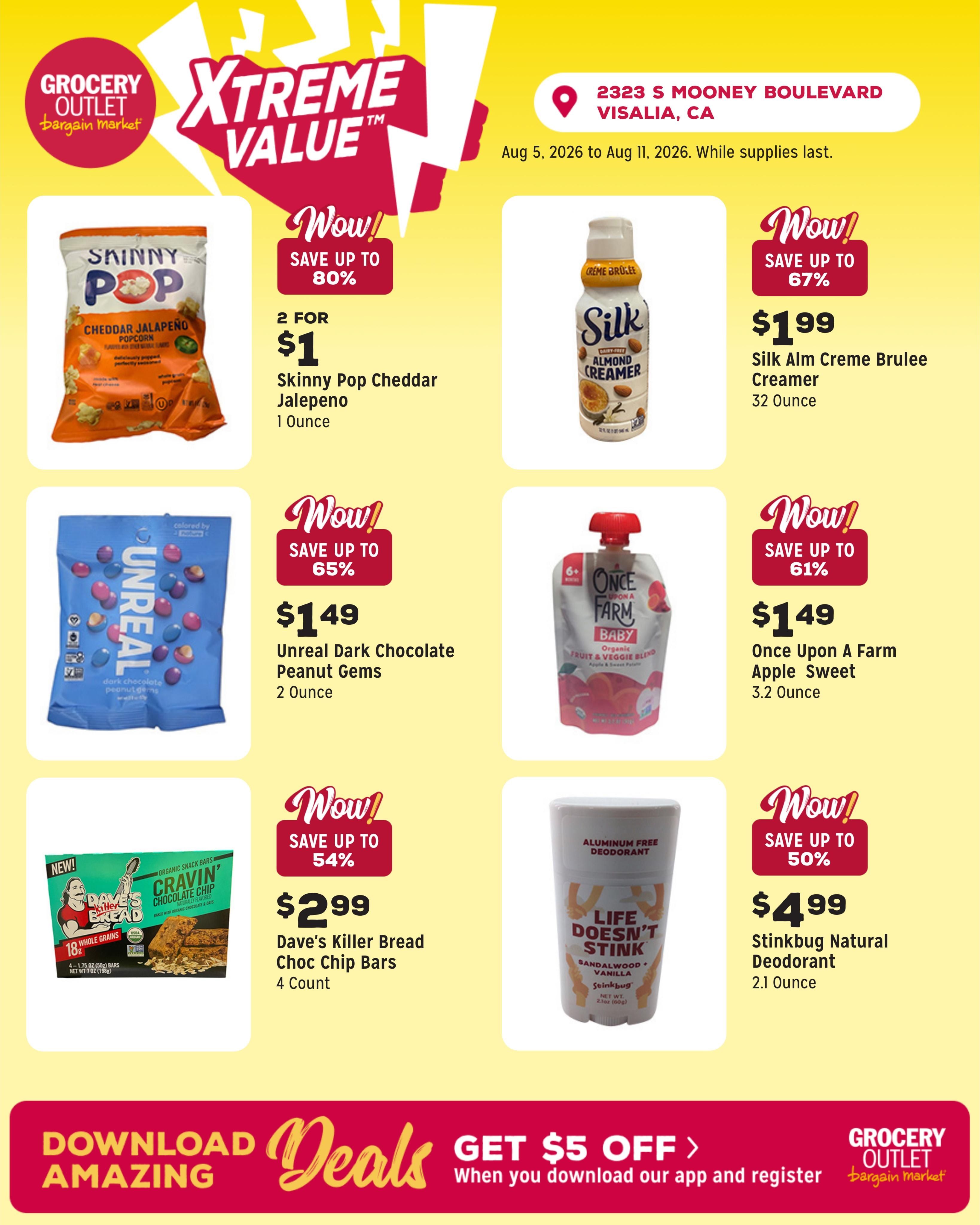 Grocery Outlet (Visalia Area, CA) Weekly Ad August 5 - 11, 2026
