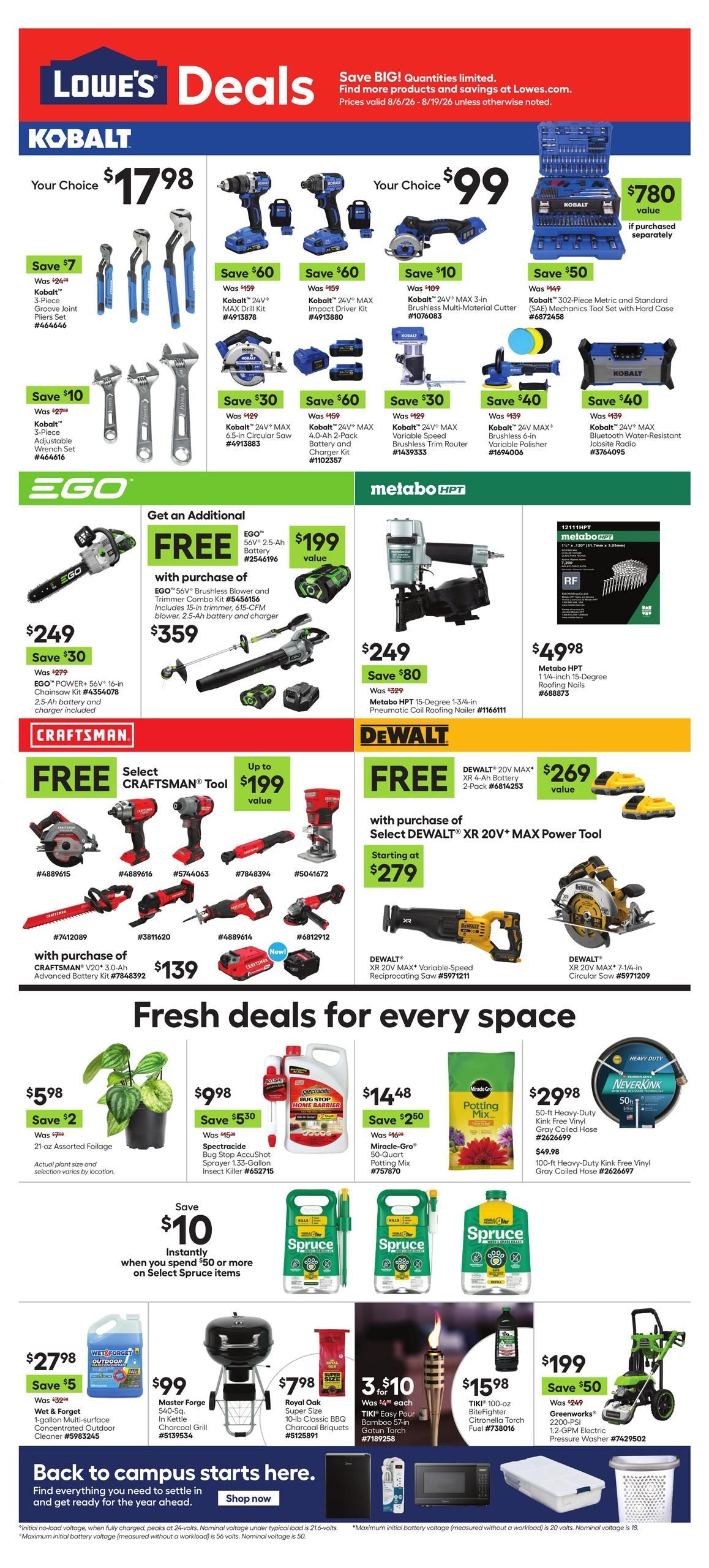Lowe's (AZ) Weekly Ad August 6 - 19, 2026