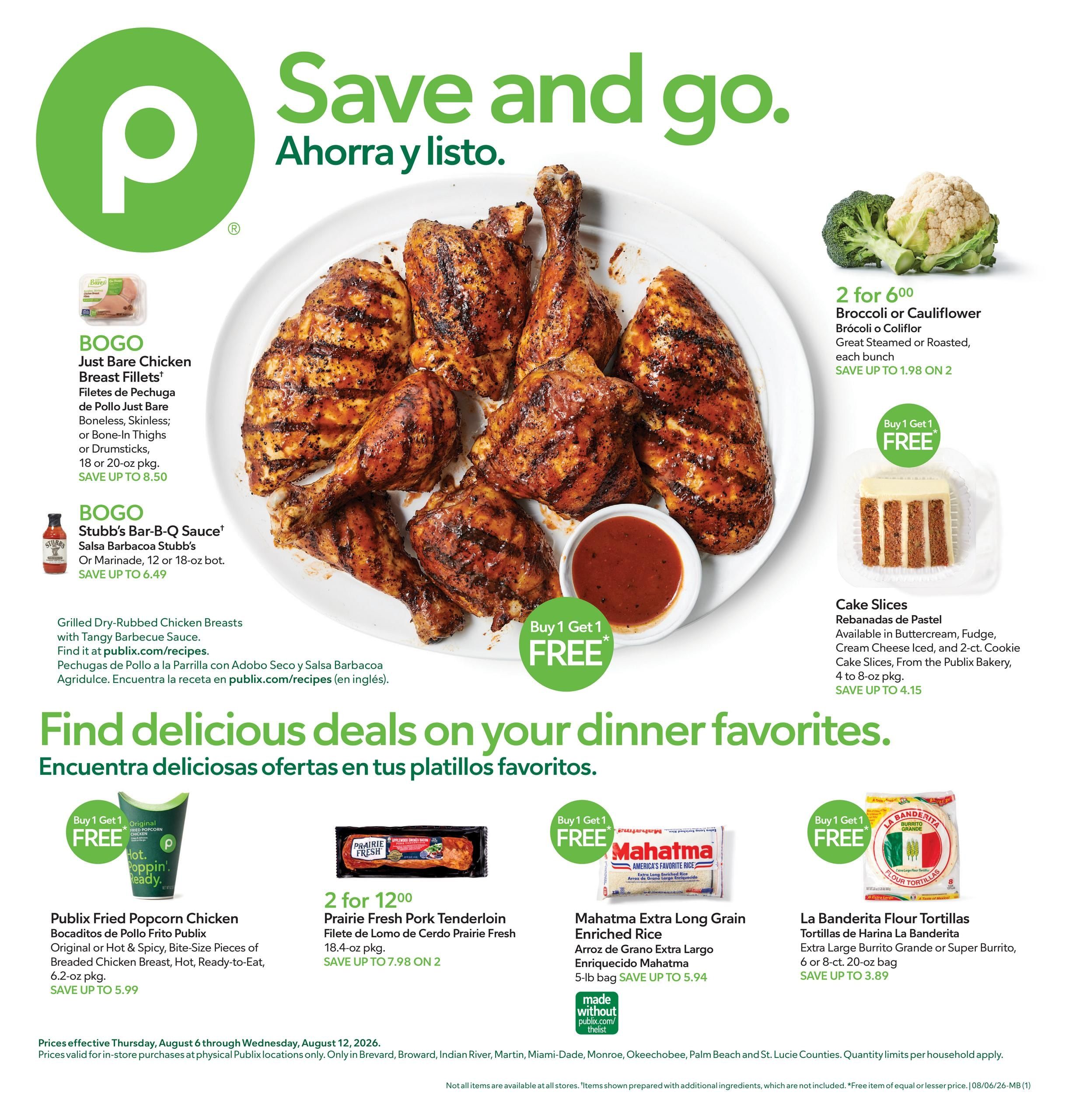 Publix (Boca Raton Area, FL) Anuncio Semanal Español Weekly Ad August 6 - 12, 2026