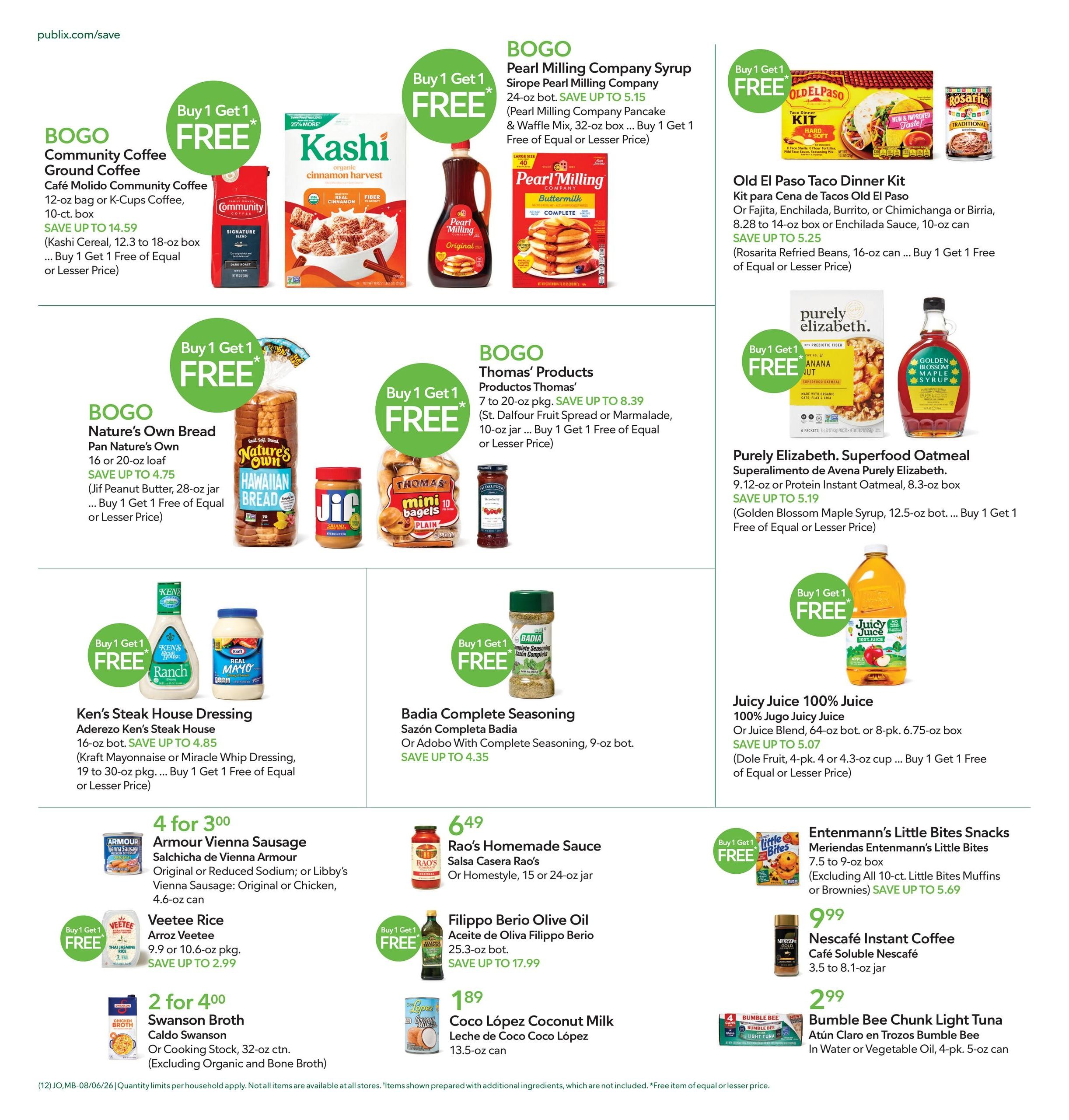 Publix (Boca Raton Area, FL) Anuncio Semanal Español Weekly Ad August 6 - 12, 2026