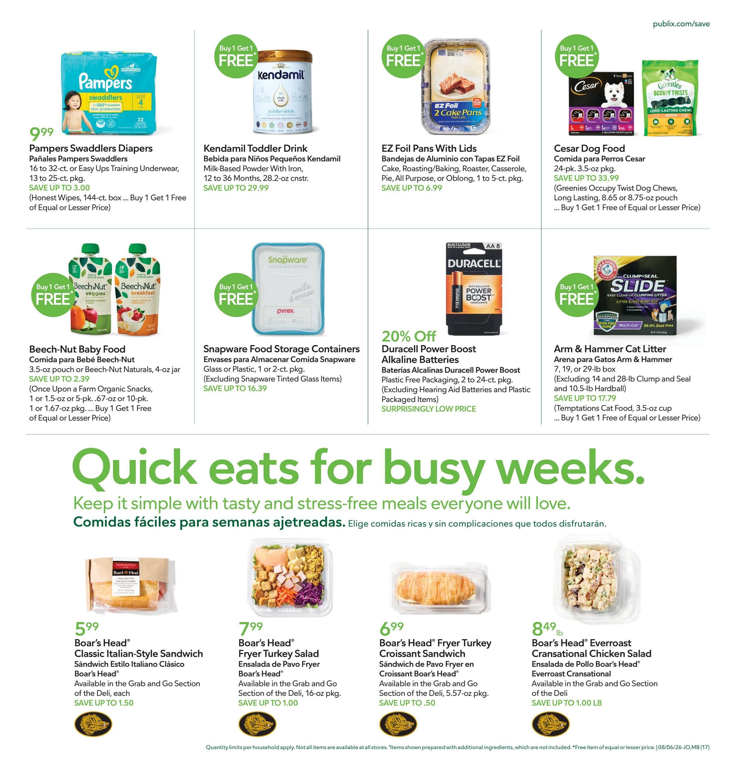 Publix (Boca Raton Area, FL) Anuncio Semanal Español Weekly Ad August 6 - 12, 2026
