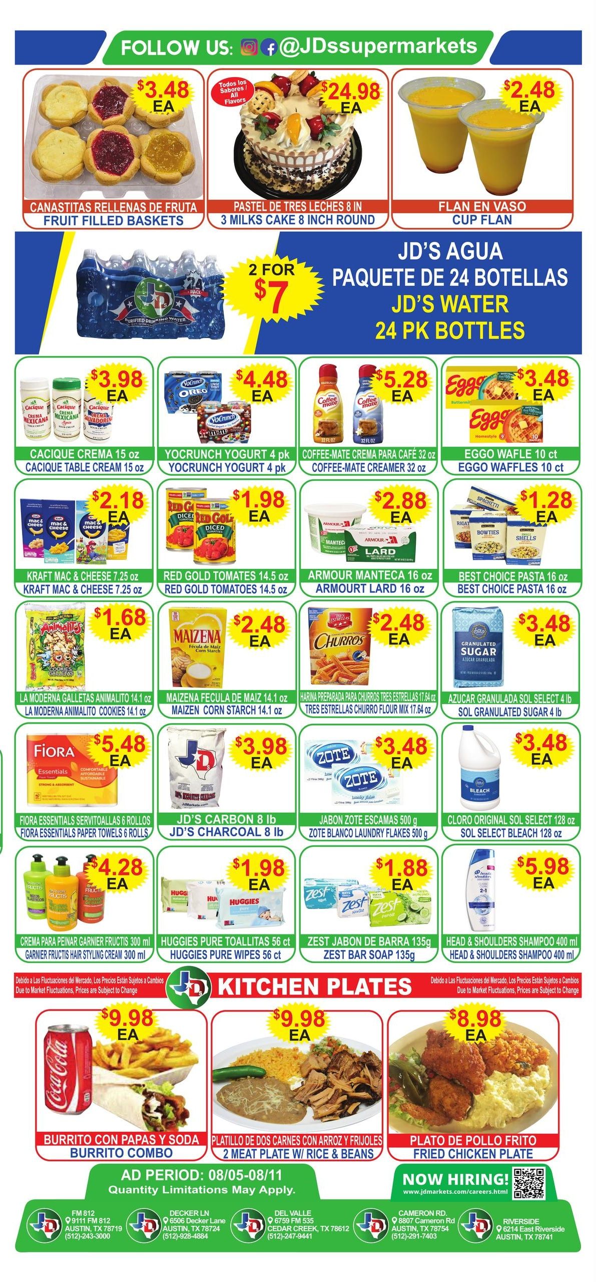 JD's Supermarket (Austin–Cedar Creek Area, TX) Weekly Ad August 5 - 11, 2026