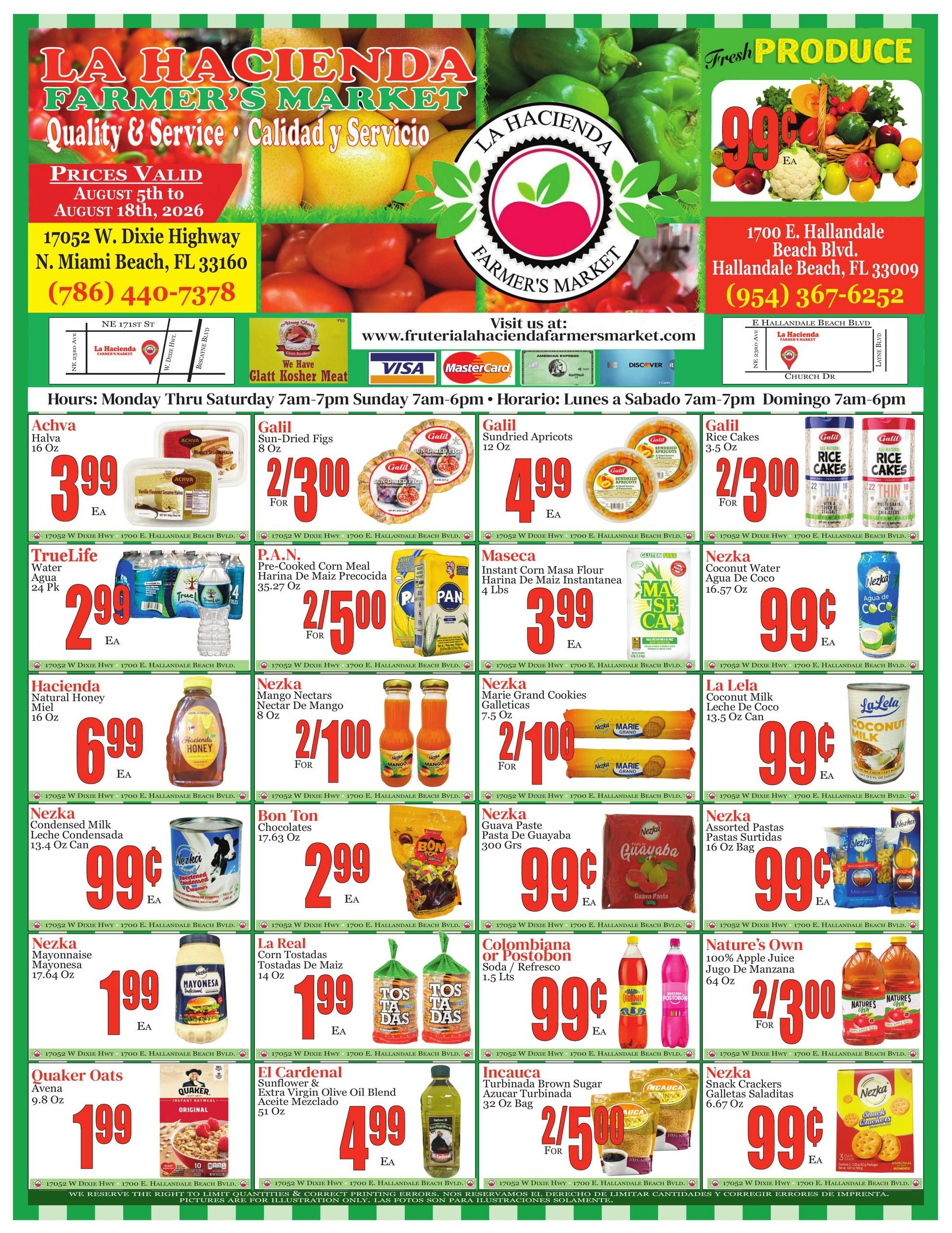 Fruteria La Hacienda Market Weekly Ad August 5 - 18, 2026