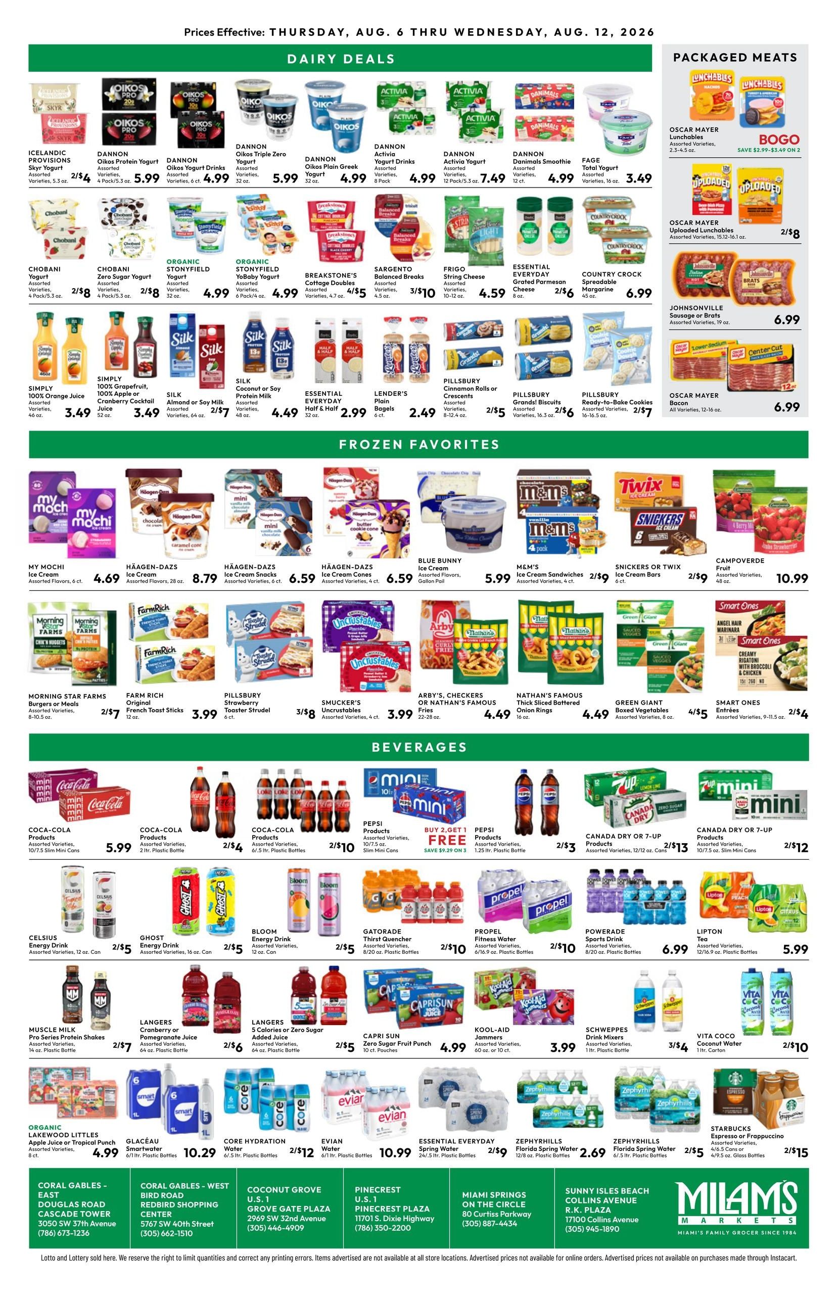 Milam's Markets Weekly Ad August 6 - 12, 2026