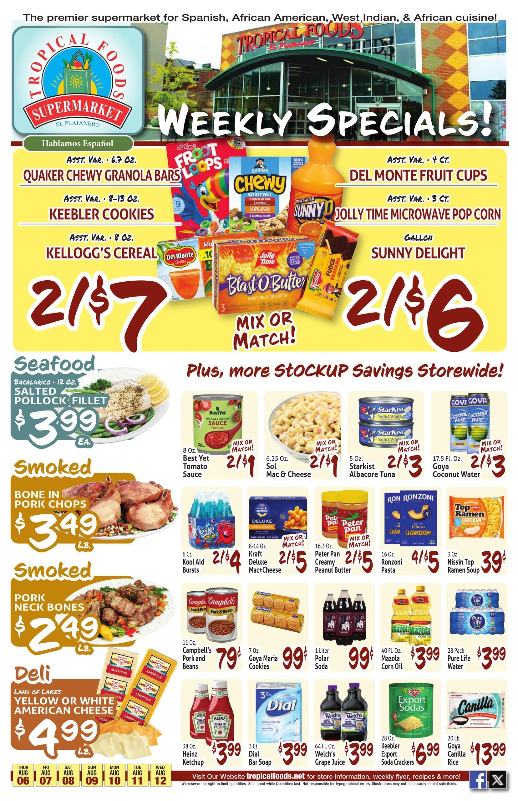 Tropical Foods Supermarket Weekly Ad August 6 - 12, 2026