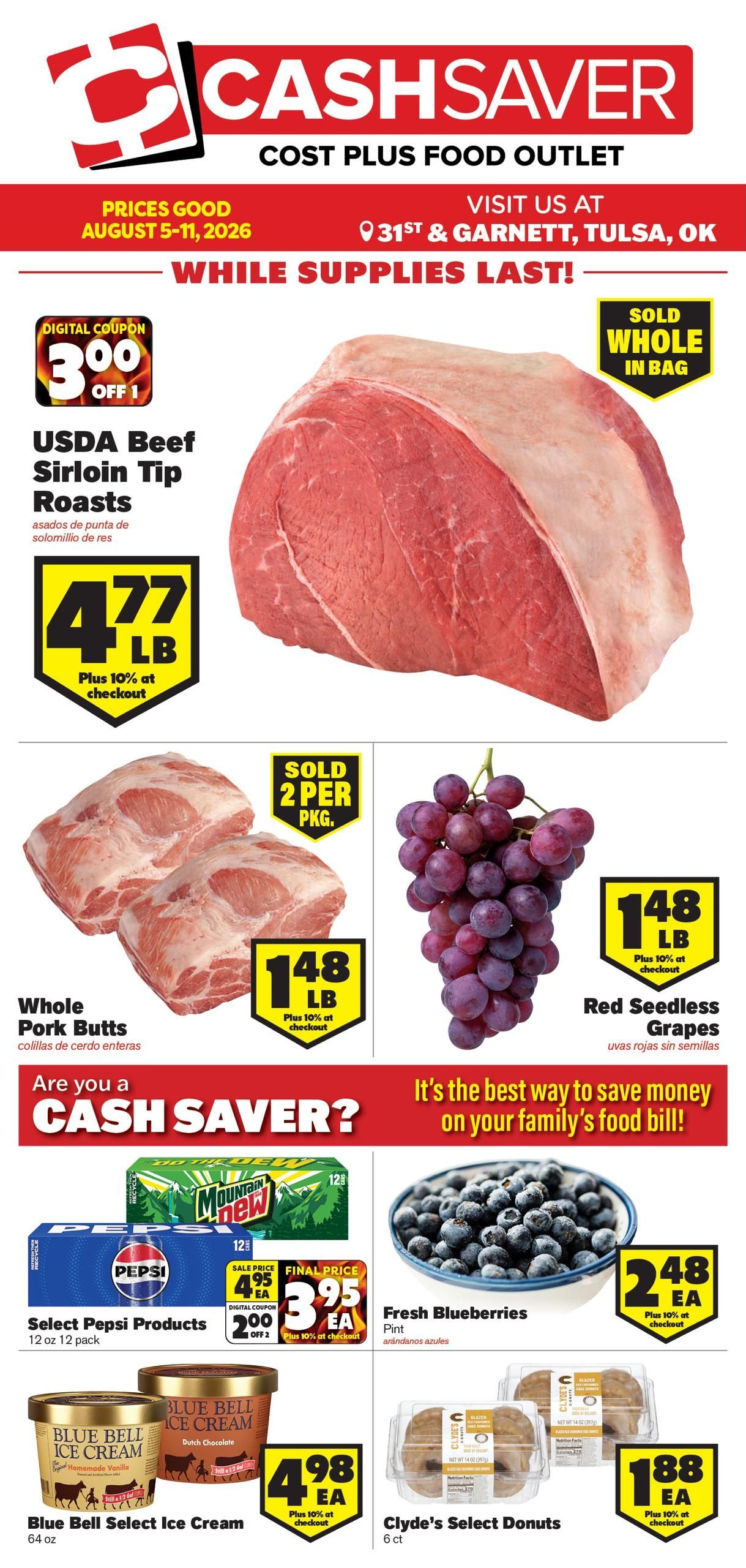 Tulsa Cashsaver Weekly Ad August 5 - 11, 2026