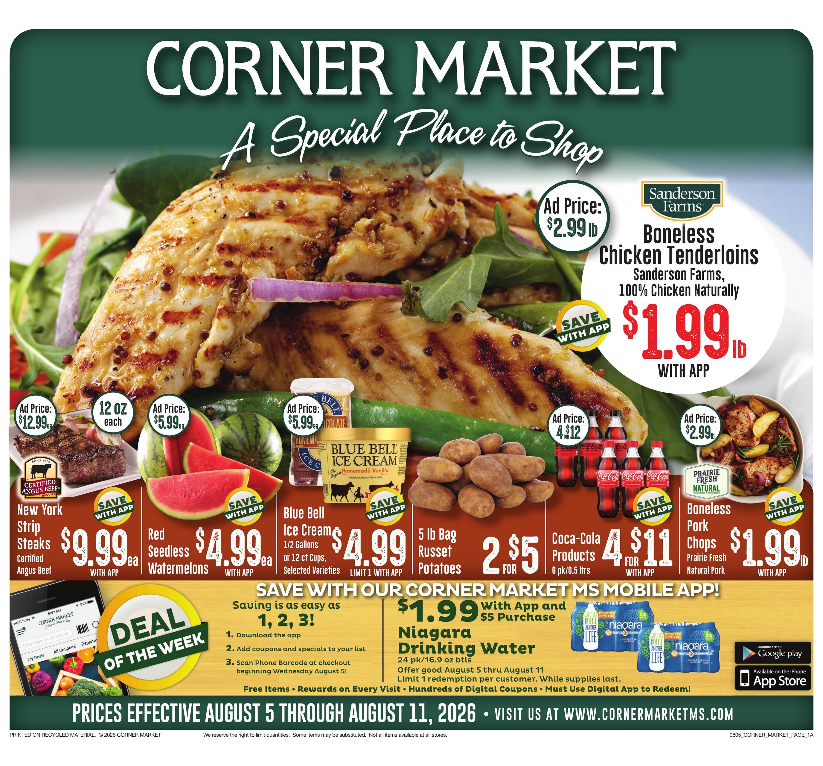 Corner Market MS Weekly Ad August 5 - 11, 2026