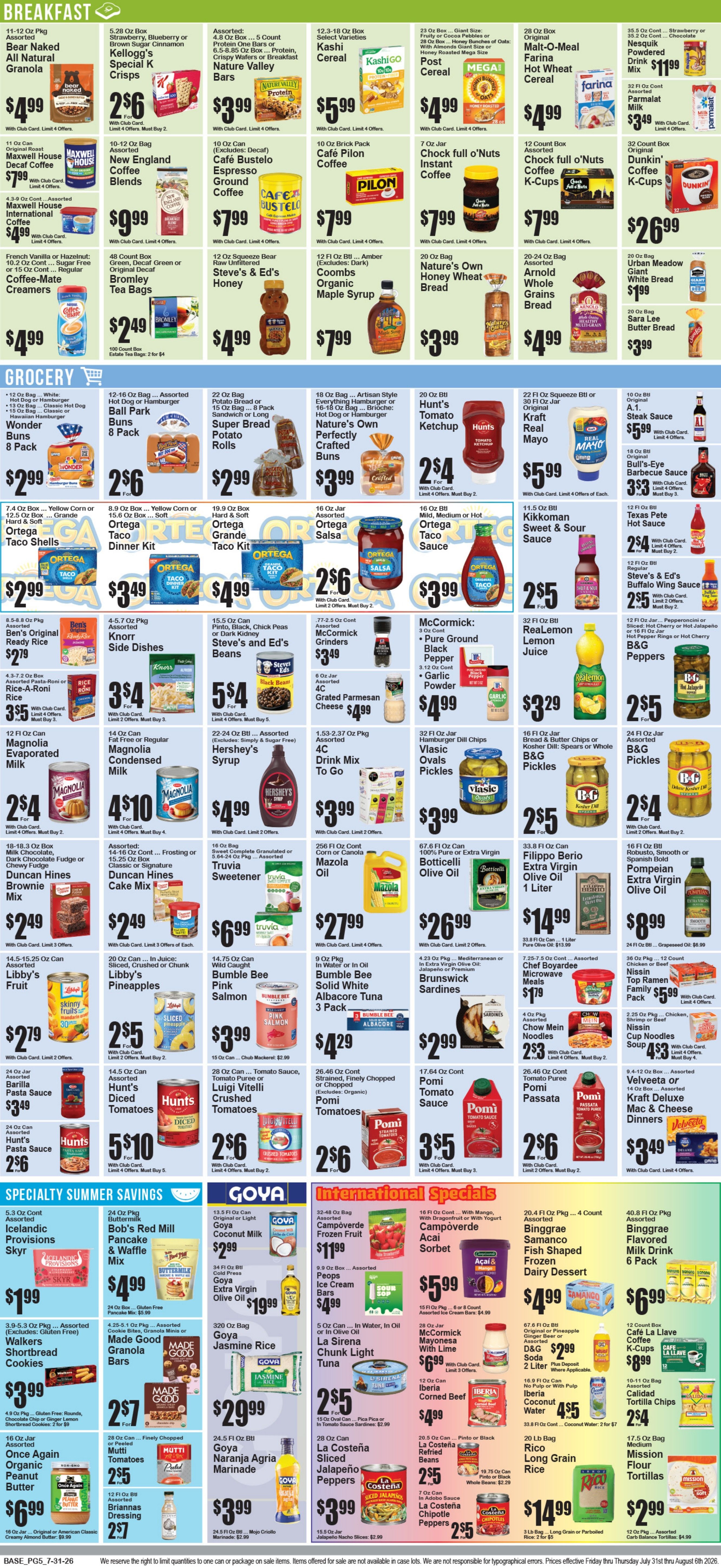 Food World Supermarket Weekly Ad July 31 - August 6, 2026