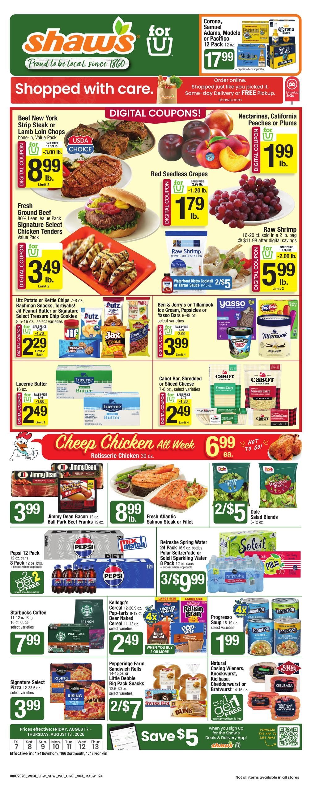 Shaw's (New Bedford Area, MA) Weekly Ad August 7 - 13, 2026