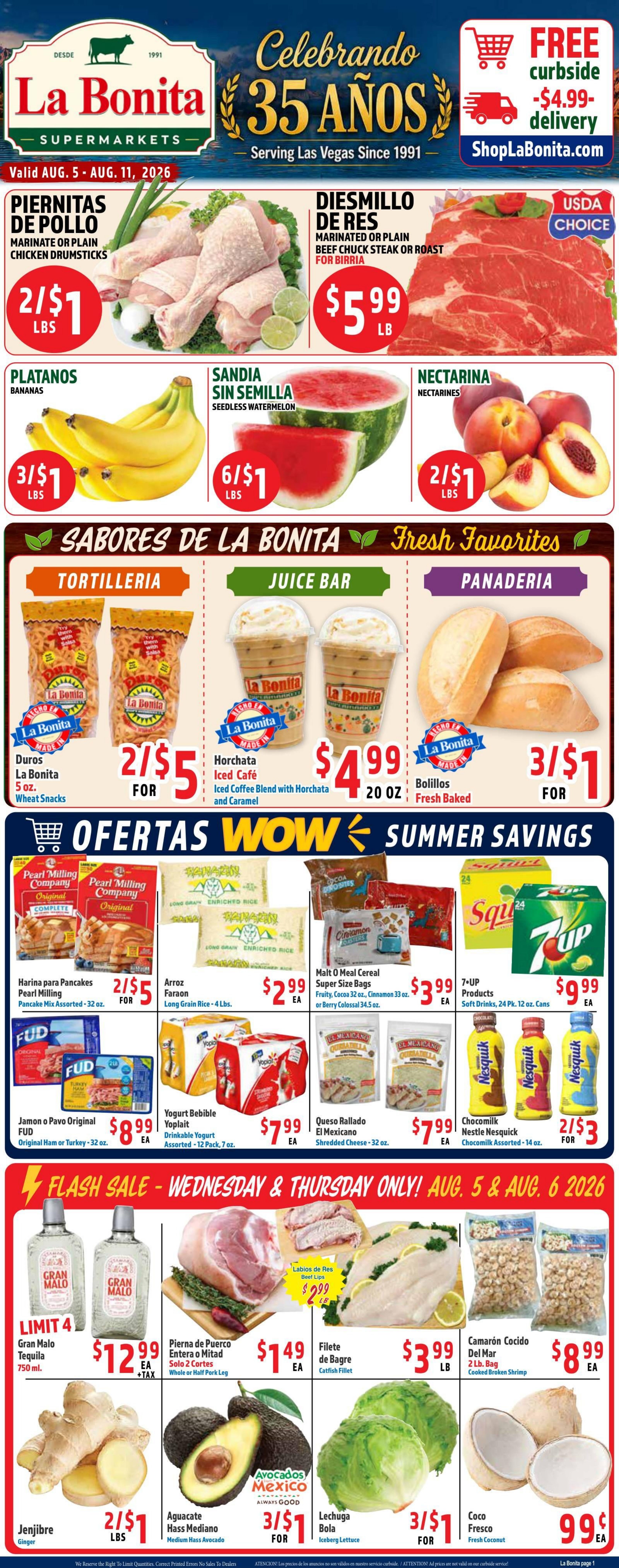 La Bonita Supermarkets Weekly Ad August 5 - 11, 2026