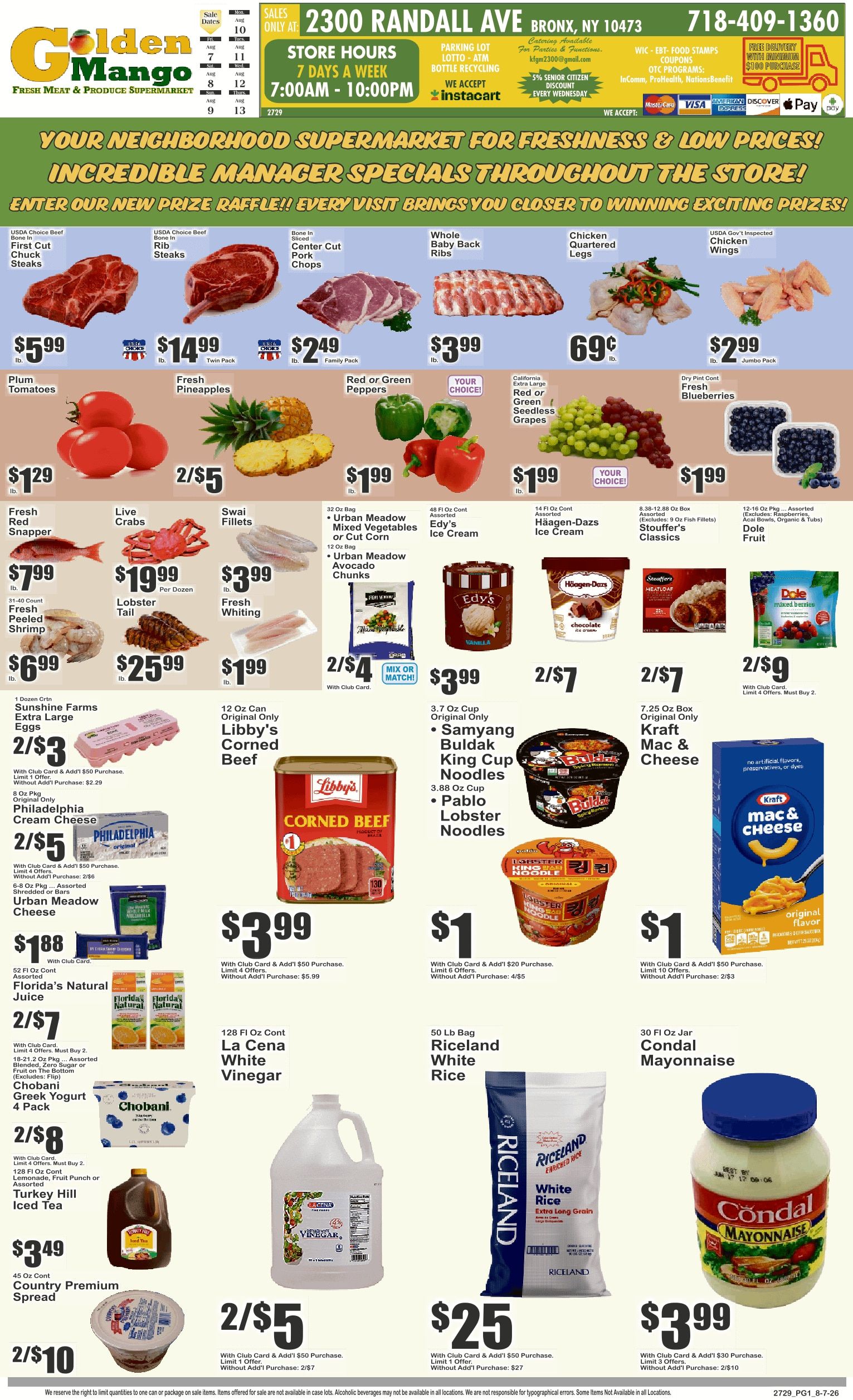 Golden Mango (2300 Randall Avenue, Bronx, NY) Weekly Ad August 7 - 13, 2026