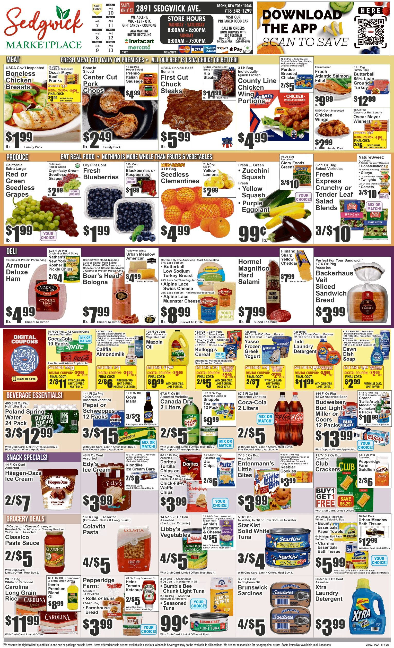 Sedgwick Marketplace (2891 Sedgwick Avenue, Bronx, NY) Weekly Ad August 7 - 13, 2026